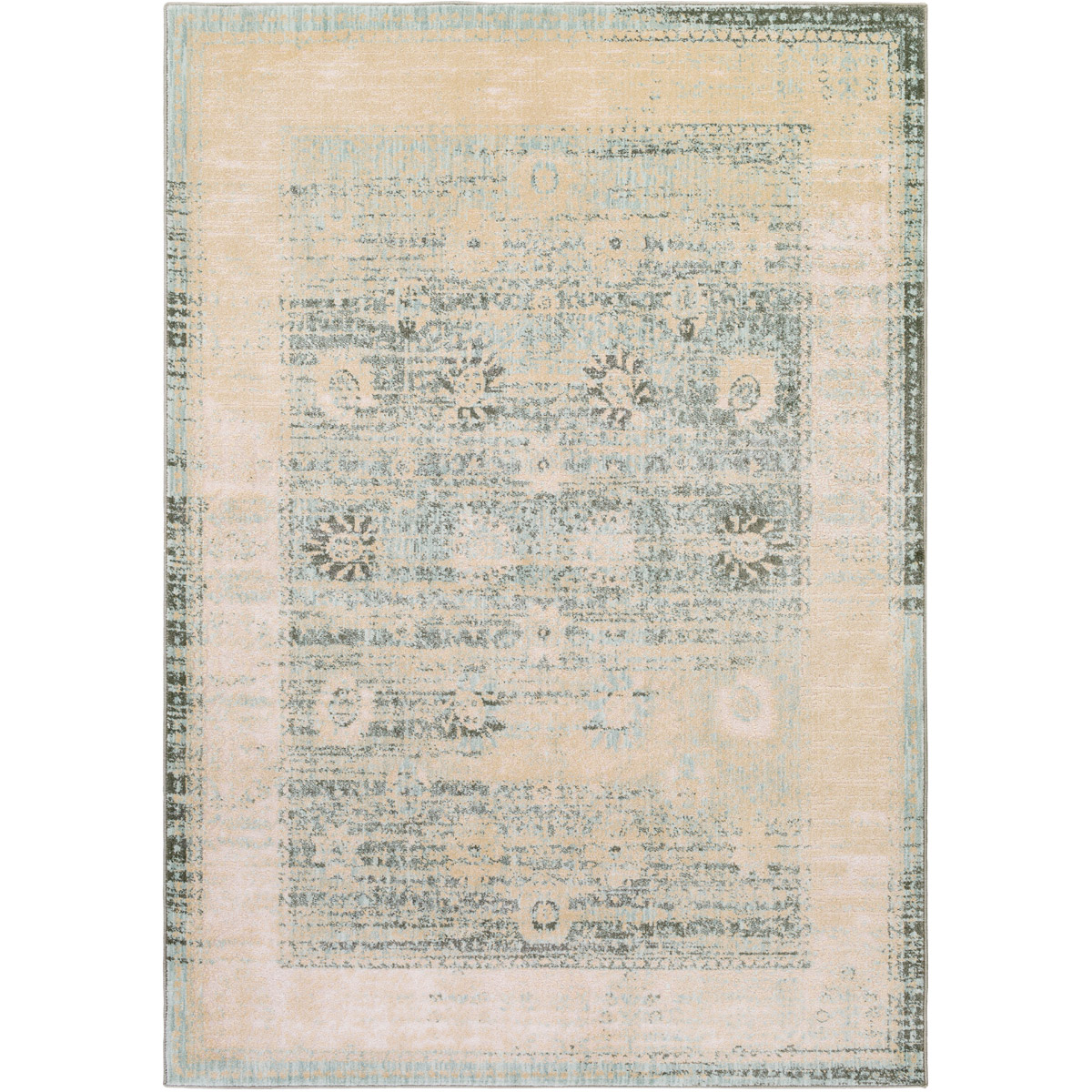 Serene 35 X 22 inch Neutral and Neutral Area Rug, Polyester and Polypropylene