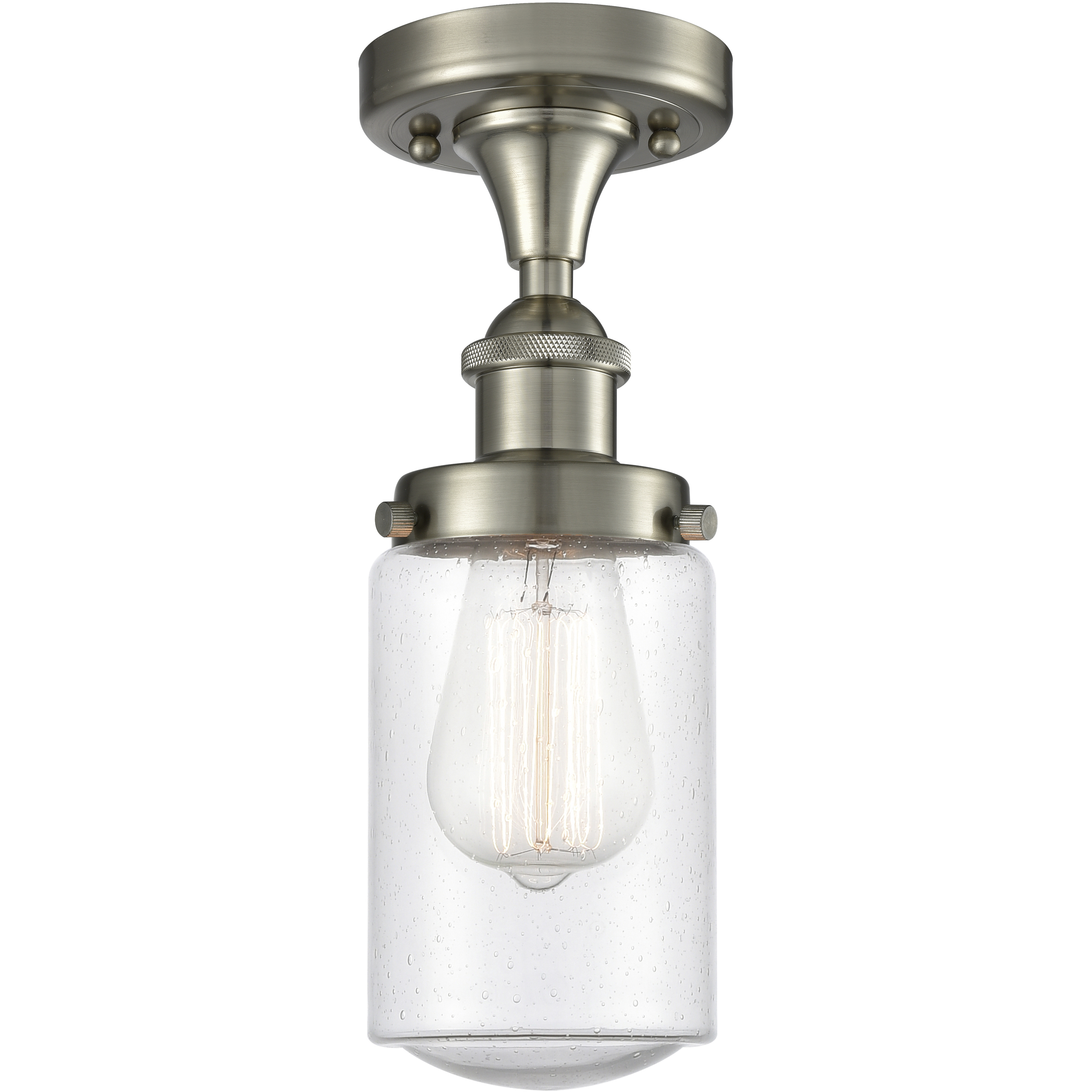 Dover 1 Light 6.5 inch Brushed Satin Nickel Semi-Flush Mount Ceiling Light