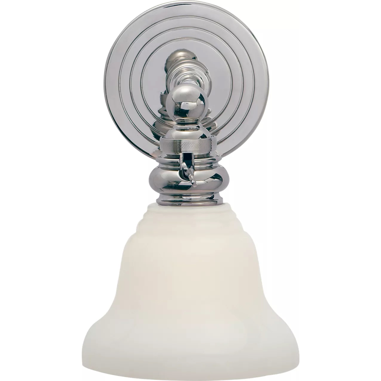 Chapman & Myers Boston 1 Light 5.75 inch Chrome Single Bath Light Wall Light in White