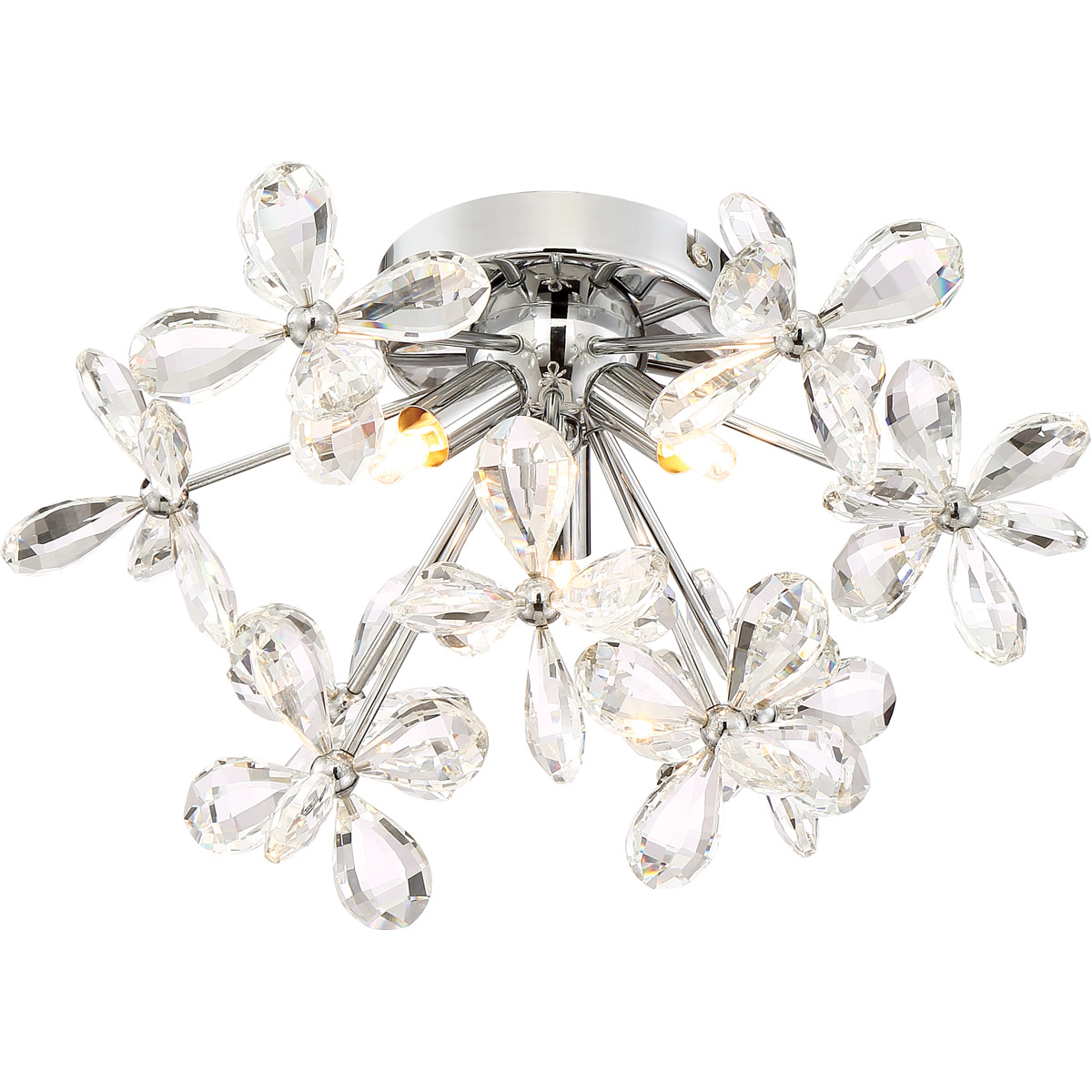 Adelle 3 Light 17 inch Chrome with Crystal Flush Mount Ceiling Light