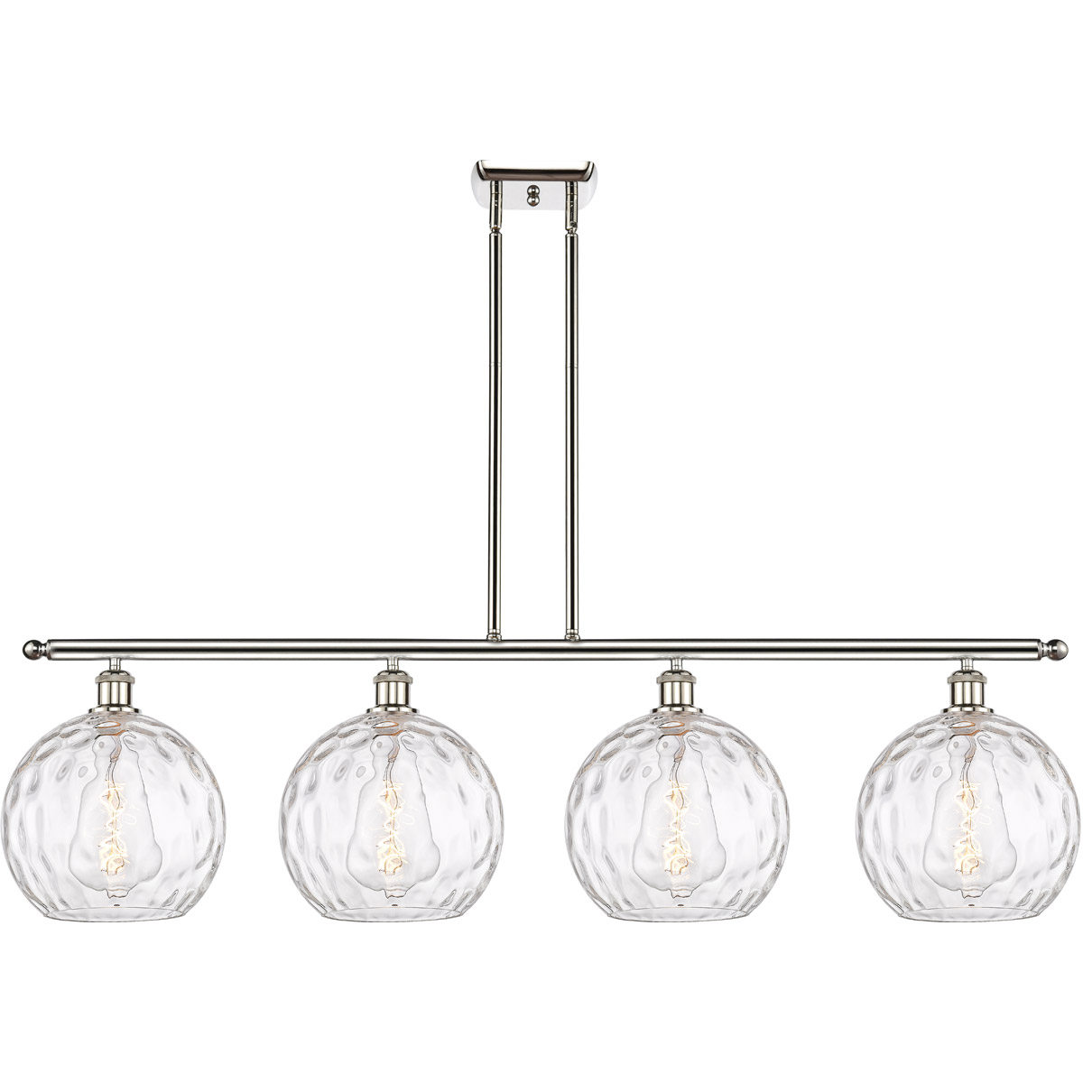 Ballston Athens Water Glass 4 Light 48 inch Polished Nickel Island Light Ceiling Light