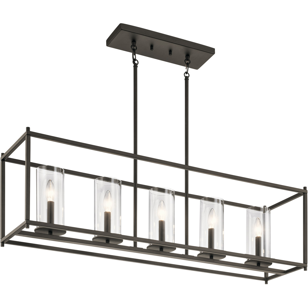 Crosby 5 Light 10 inch Olde Bronze Chandelier Linear Ceiling Light, Single