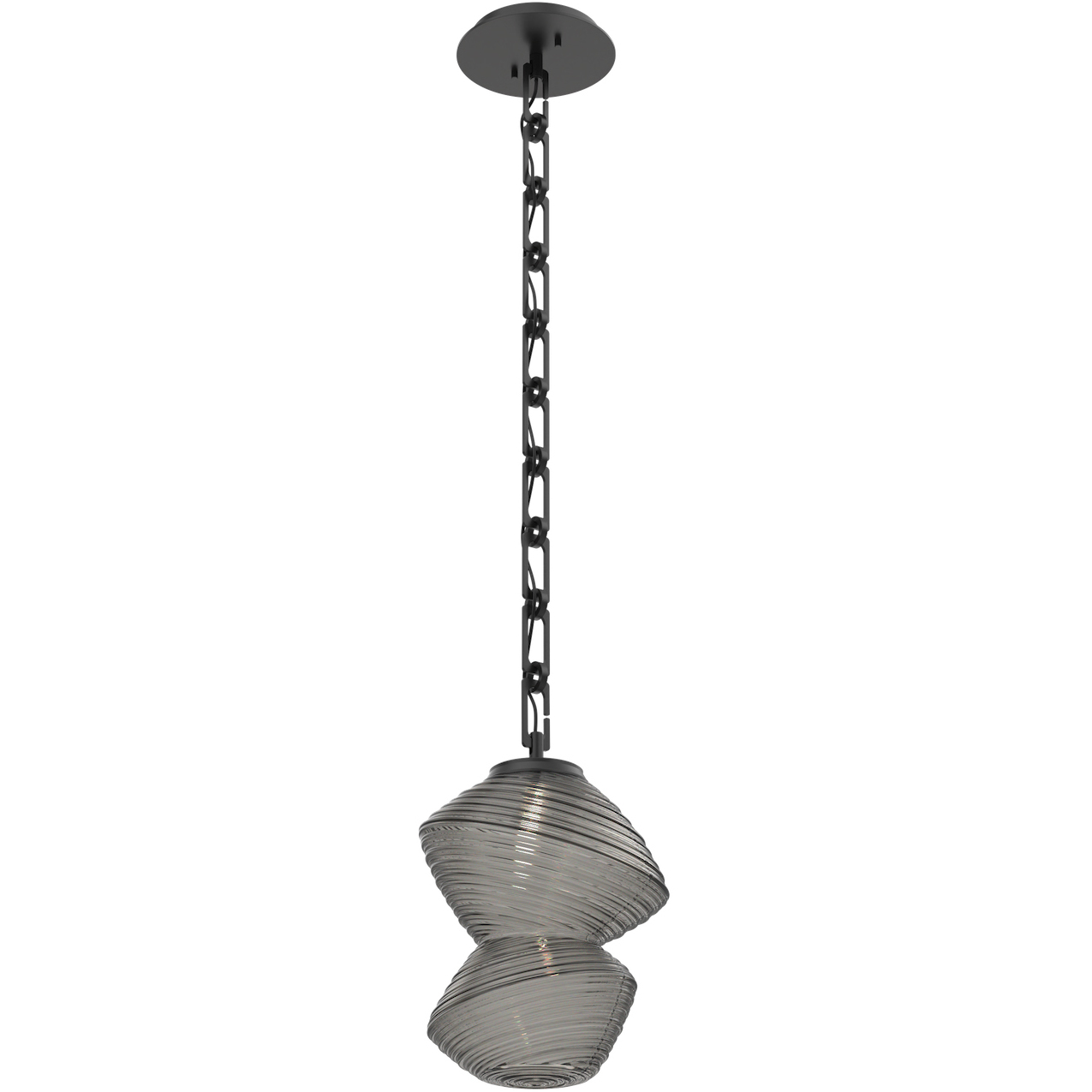 Mesa LED 8.4 inch Matte Black Pendant Ceiling Light in 3000K LED, Smoke, Rectangular Chain