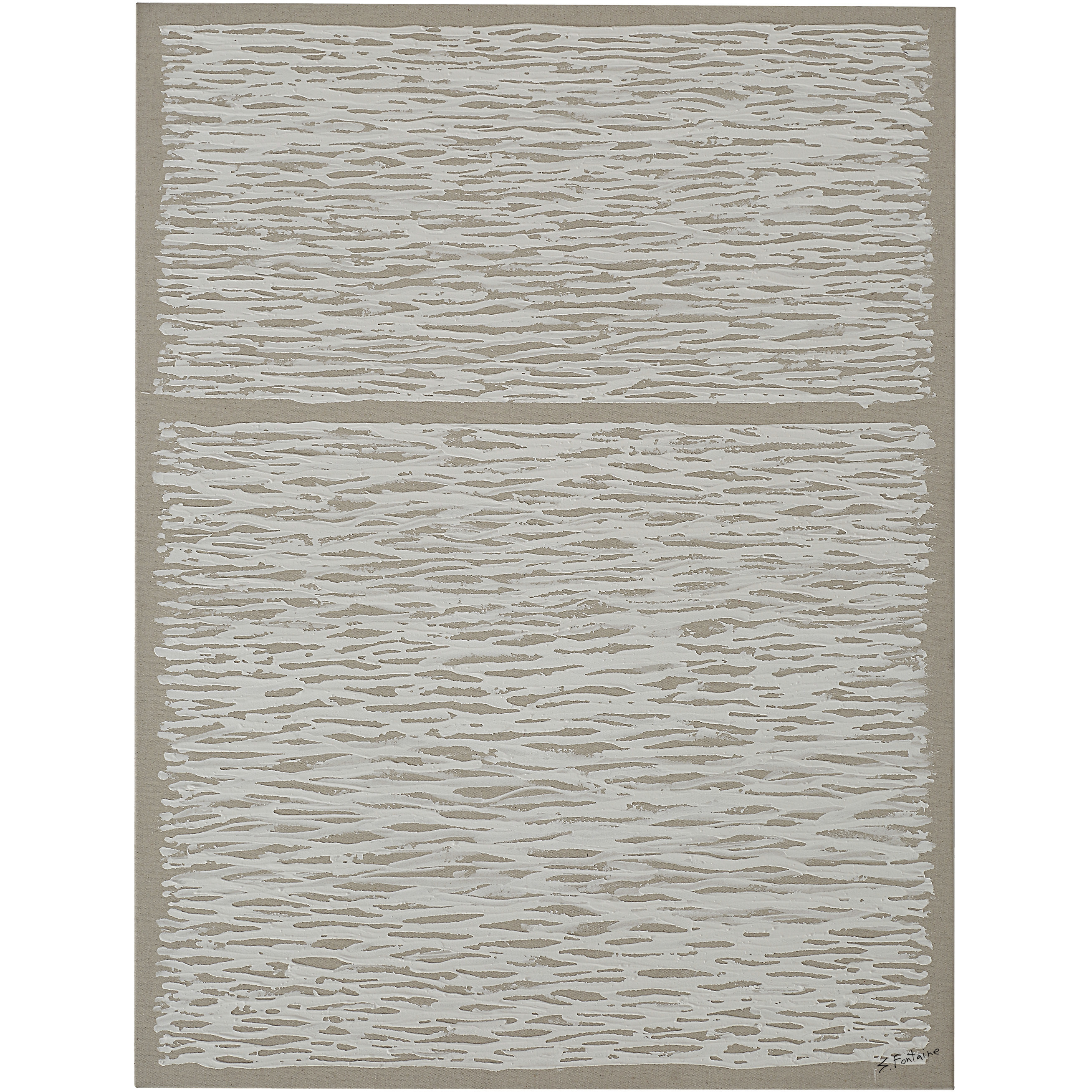 Chiari White and Beige Canvas Art