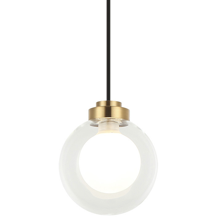 Solaris 1 Light 5.88 inch Aged Gold Brass Pendant Ceiling Light