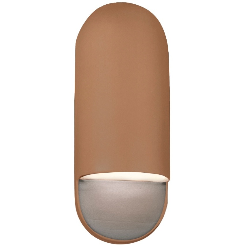 Ambiance Collection - Capsule 1 Light 5 inch Adobe Outdoor Wall Sconce in Replaceable Bulb, 4D x 14H, Form+Finish+Function
