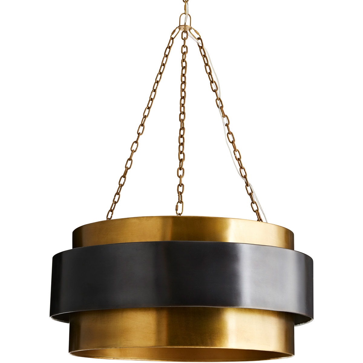 Nolan 4 Light 30 inch Vintage Brass Pendant Ceiling Light, Large