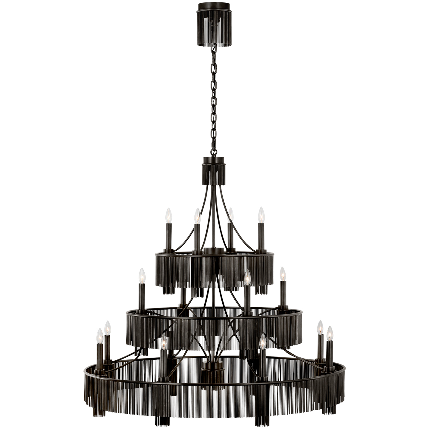 Fisher Weisman Sutton LED 50.25 inch Bronze Three Tier Chandelier Ceiling Light