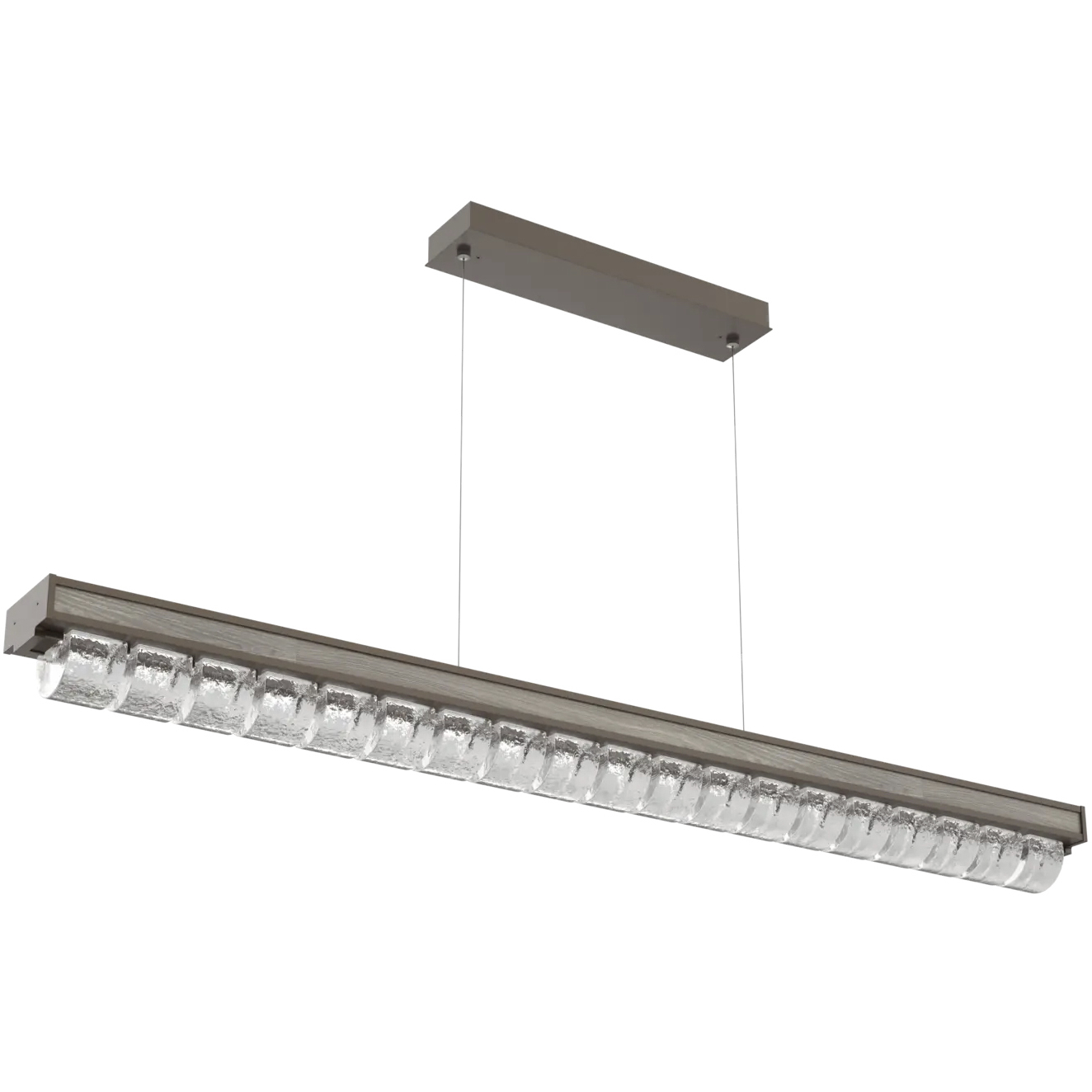 Tessera LED 62.6 inch Flat Bronze with Ash Linear Chandelier Ceiling Light