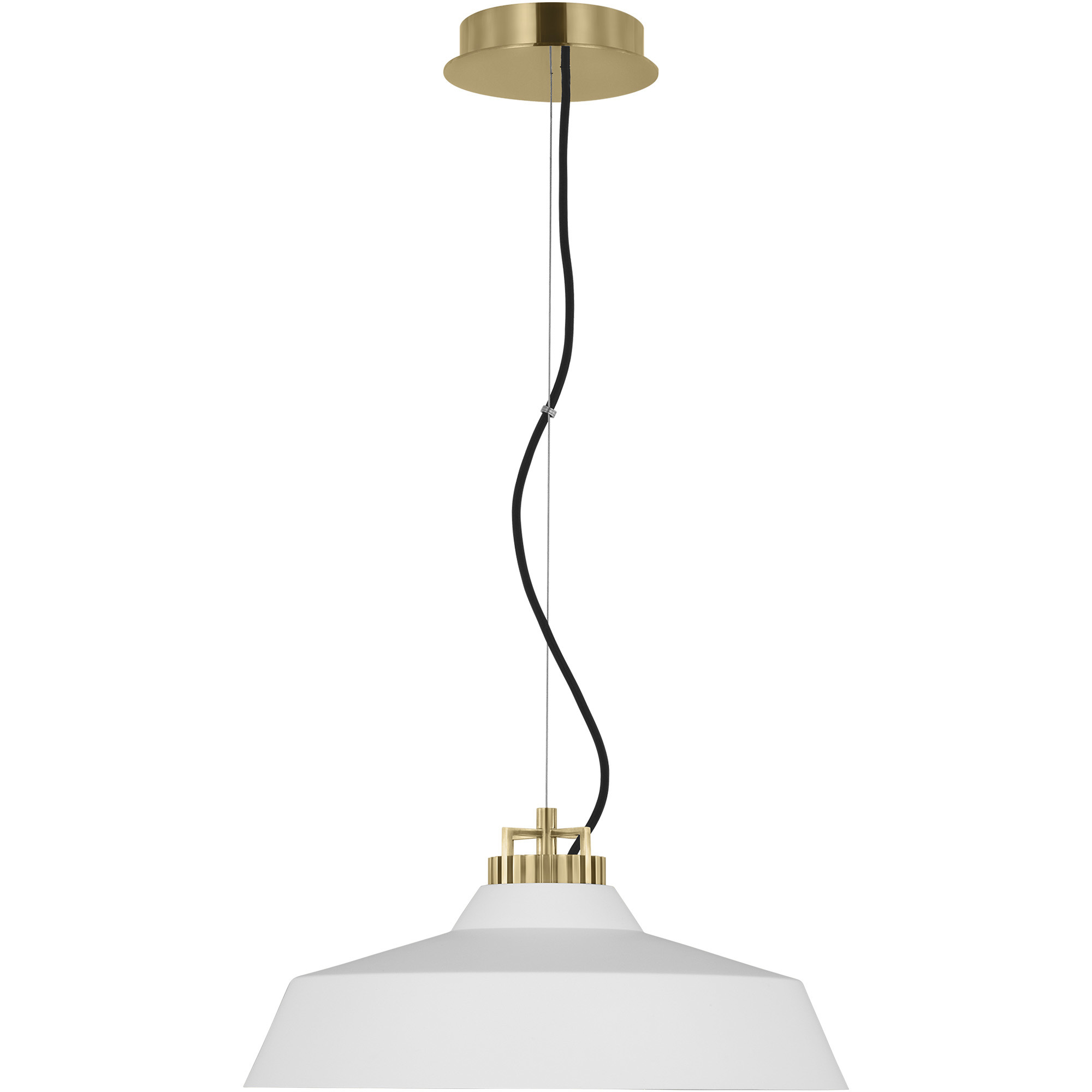 Sean Lavin Forge LED 18 inch Natural Brass Line-Voltage Pendant Ceiling Light in Matte White