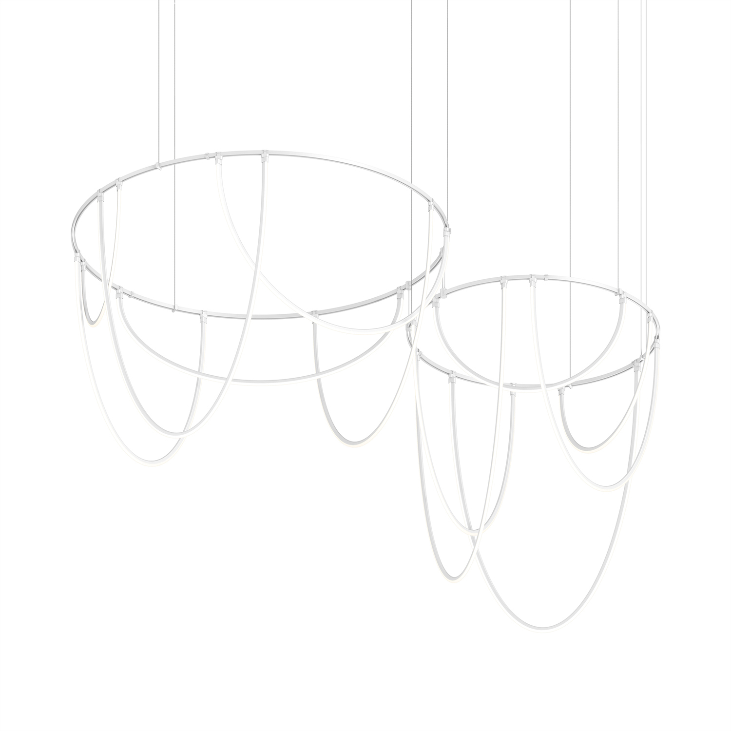 Suspenders LED 82 inch Satin White and Frosted Chandelier Ceiling Light