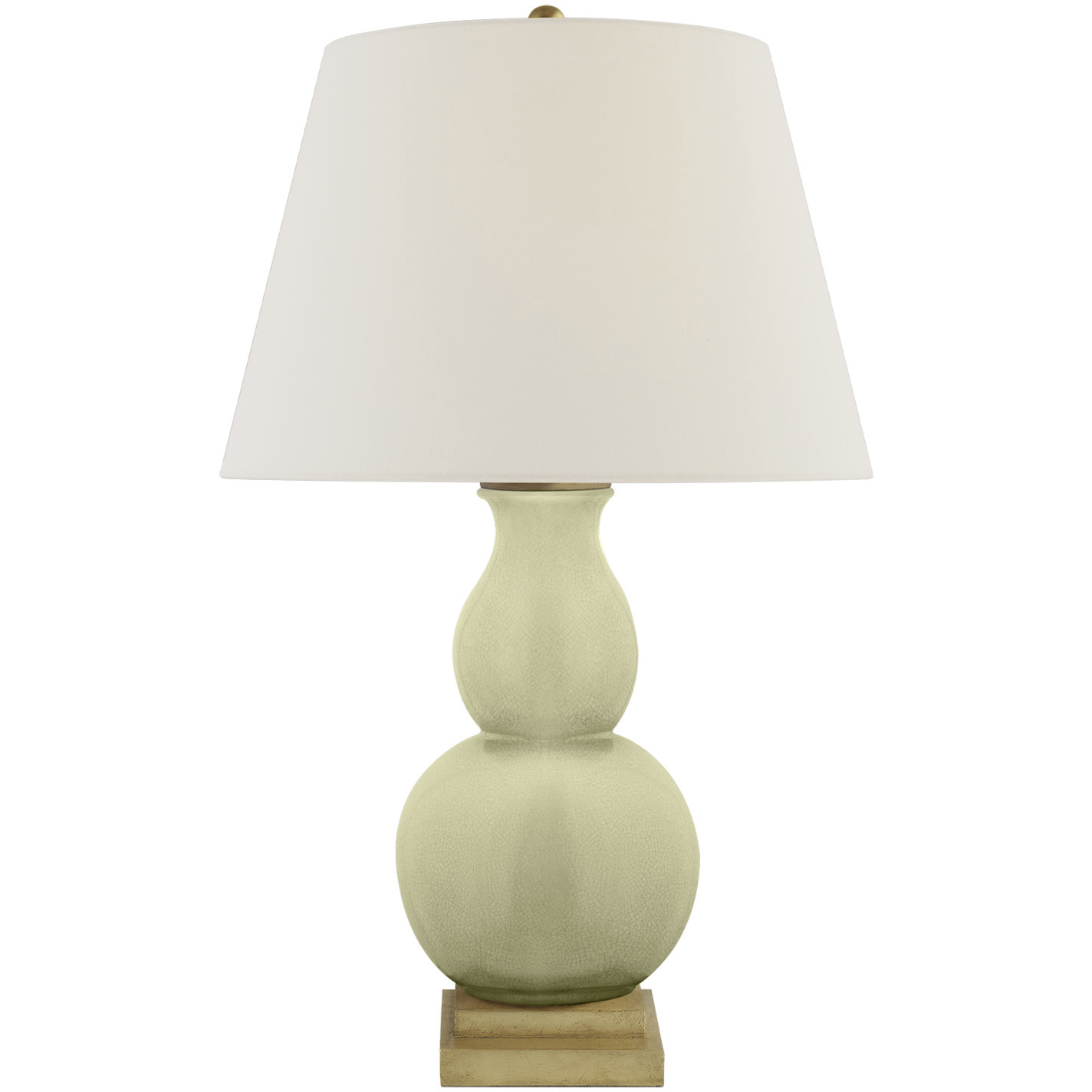 Chapman & Myers Gourd Form 26 inch 100 watt Celadon Crackle Table Lamp Portable Light in Linen, Small