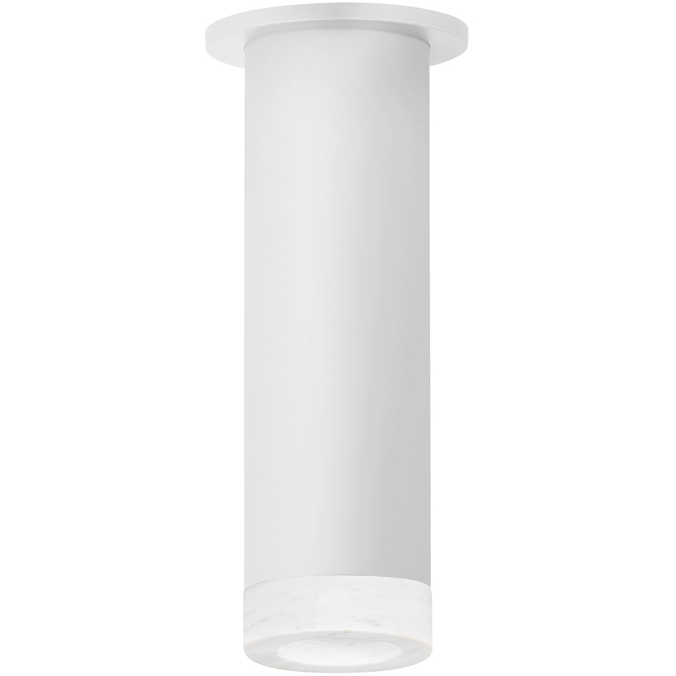 Luxe Cylinder LED 3.75 inch Semi Gloss White Flush Mount Ceiling Light