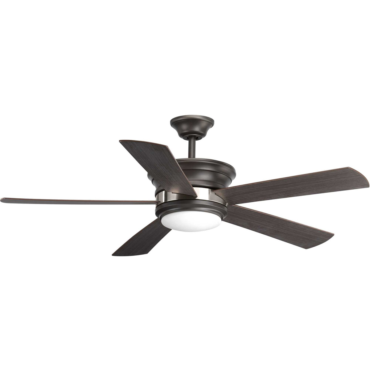 Progress Lighting AirPro 52-in Antique Bronze With Washed Walnut Blades Indoor/Outdoor Downrod Or Flush Mount Ceiling Fan Light Kit Compatible (5- Blade) P2526-20 At