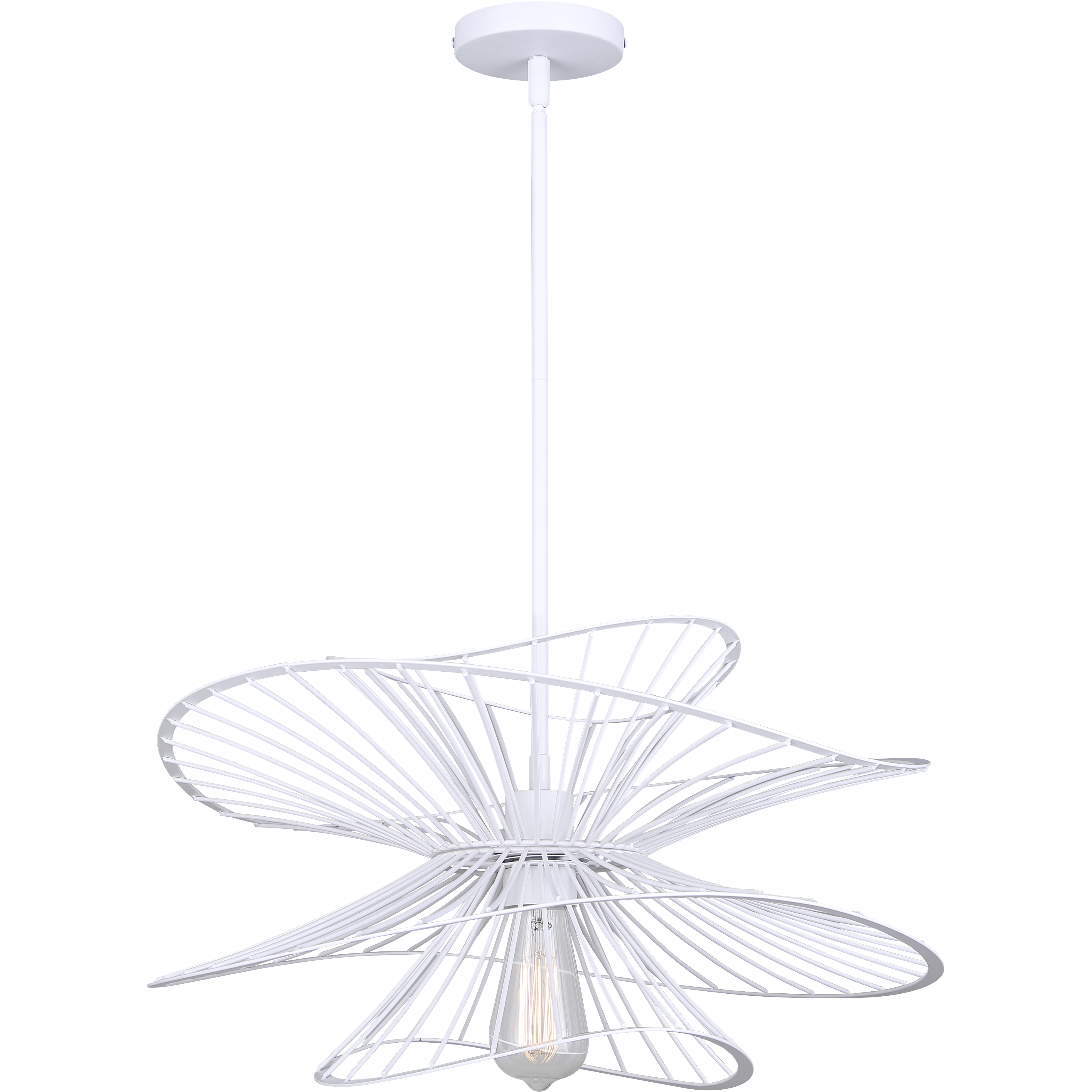 Channel 1 Light 20 inch White Pendant Ceiling Light