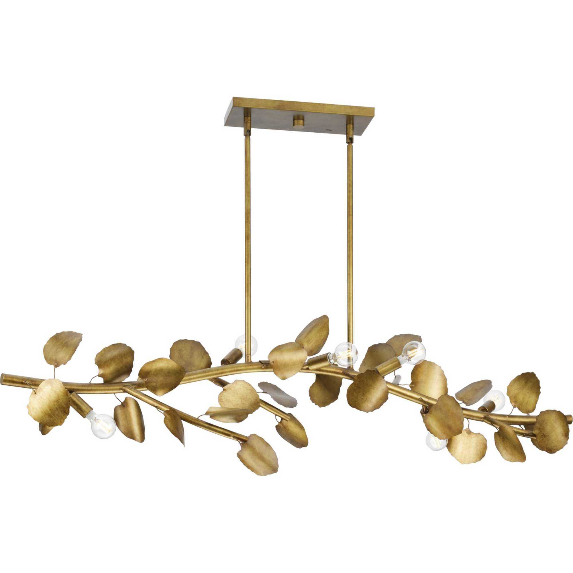 Laurel 7 Light 50.5 inch Gold Ombre Linear Chandelier Ceiling Light, Design Series