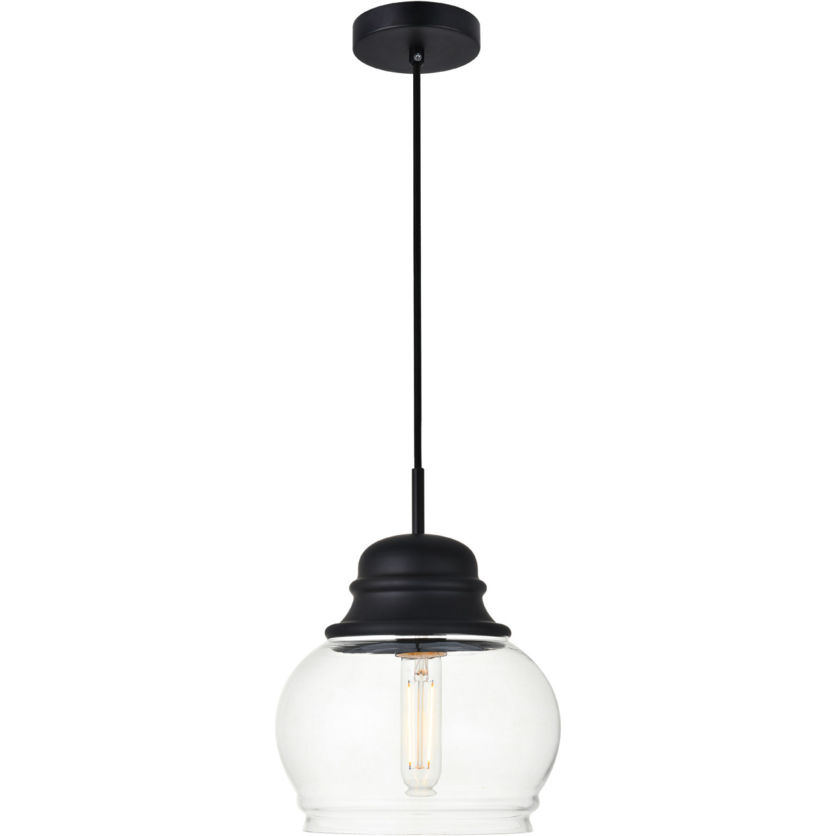 Kenna 1 Light 8.1 inch Black Pendant Ceiling Light