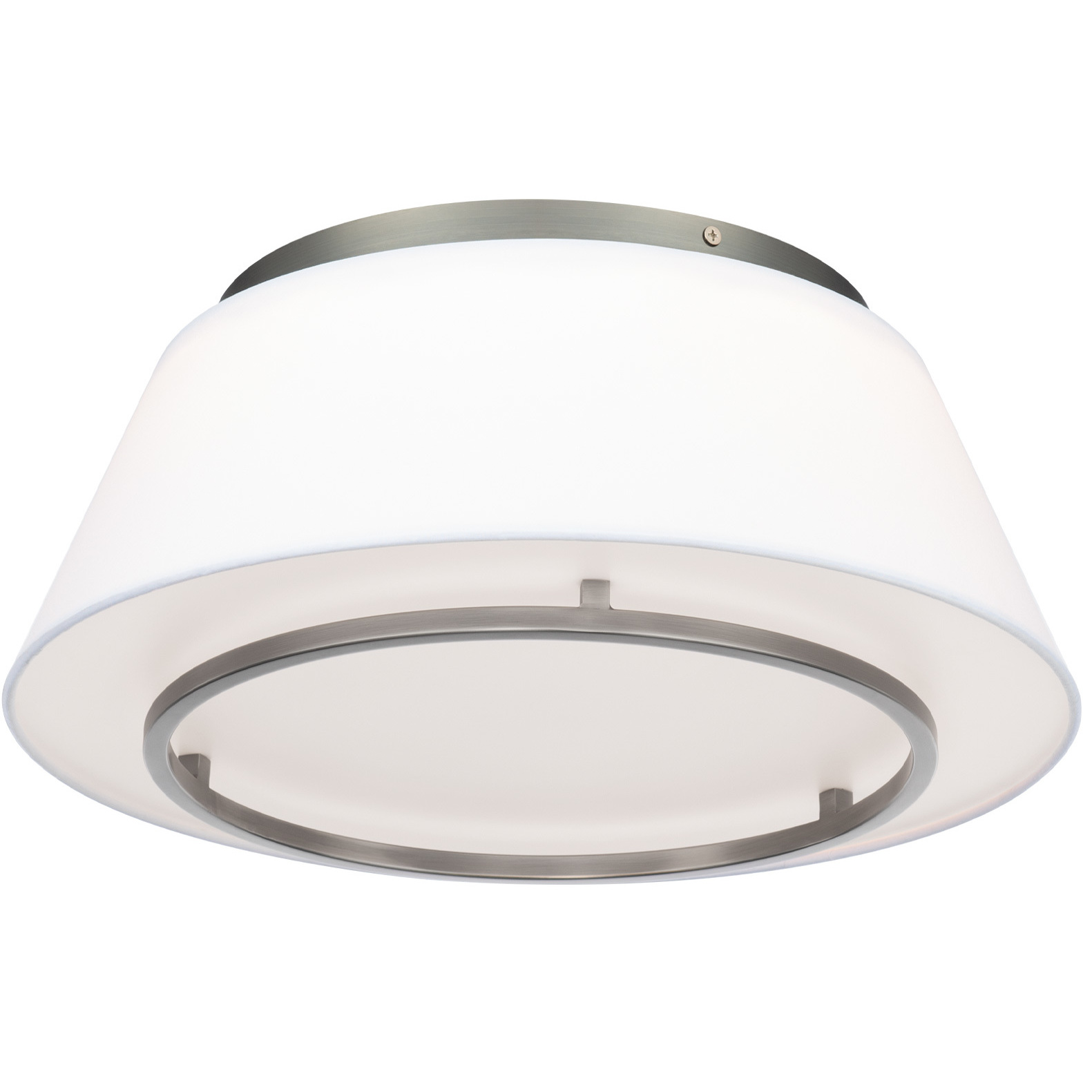 Hailey LED 16 inch Brushed Nickel Flush Mount Ceiling Light, dweLED