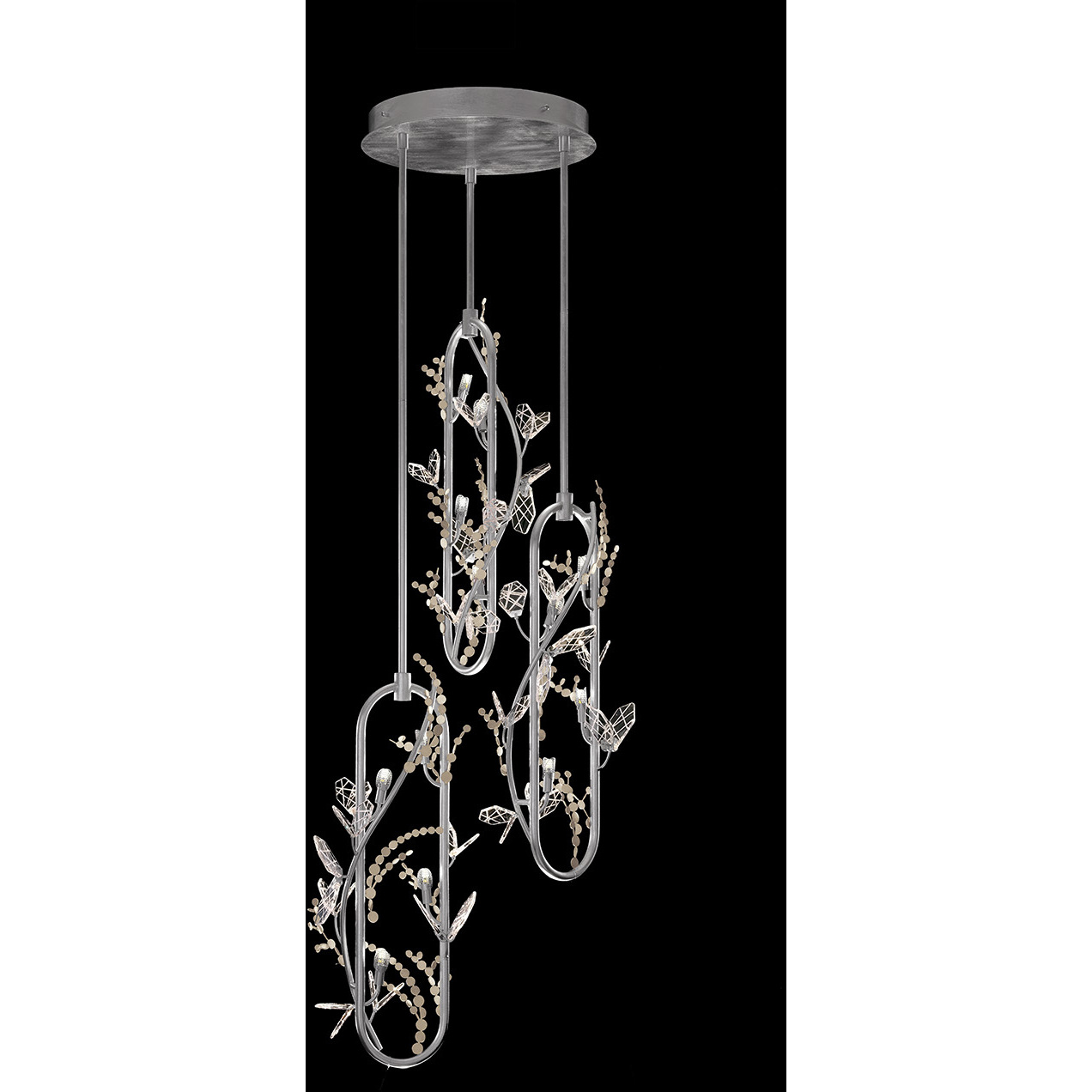 Volare 12 Light 24.25 inch Patinated Silver Pendant Ceiling Light