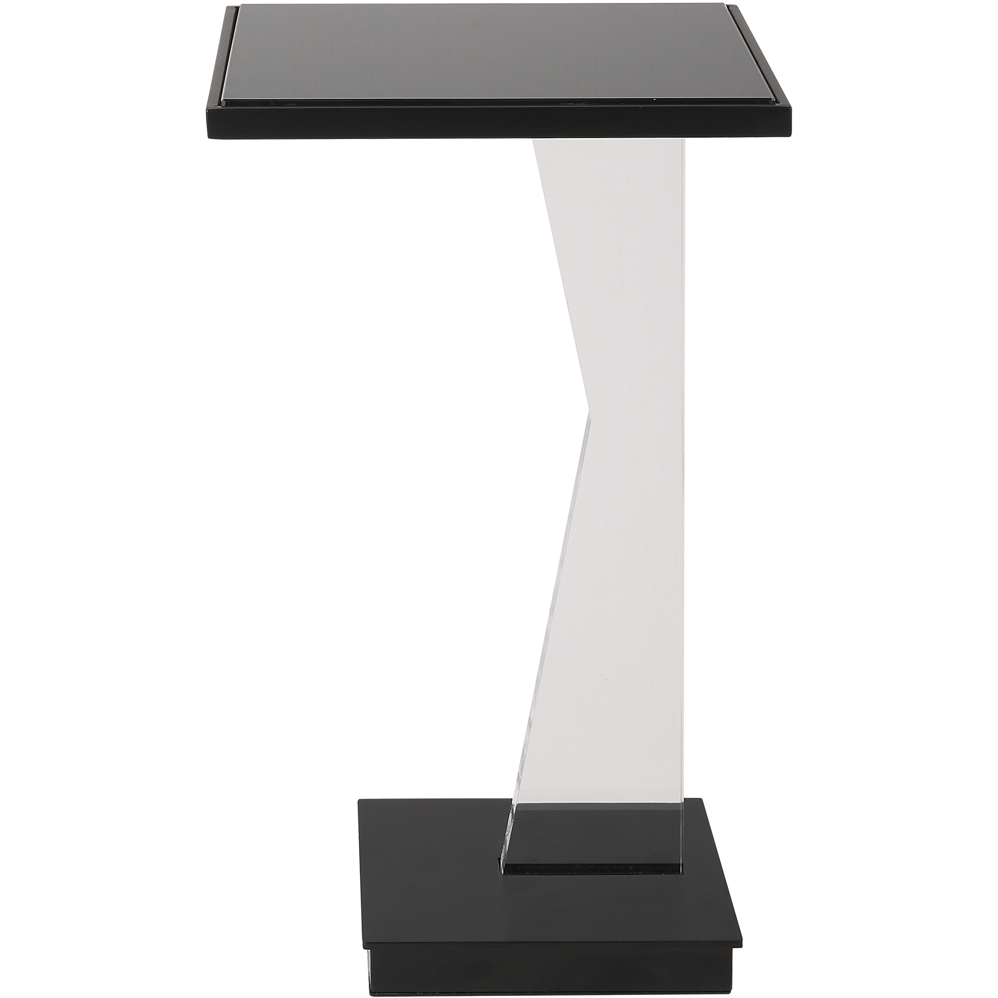 Angle 22.75 X 12.5 inch Black Mirror and Black Accent Table