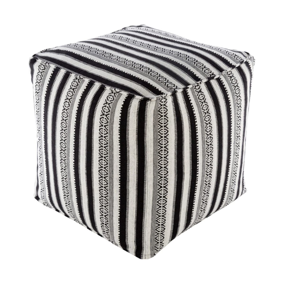 Maya Black/White Pouf