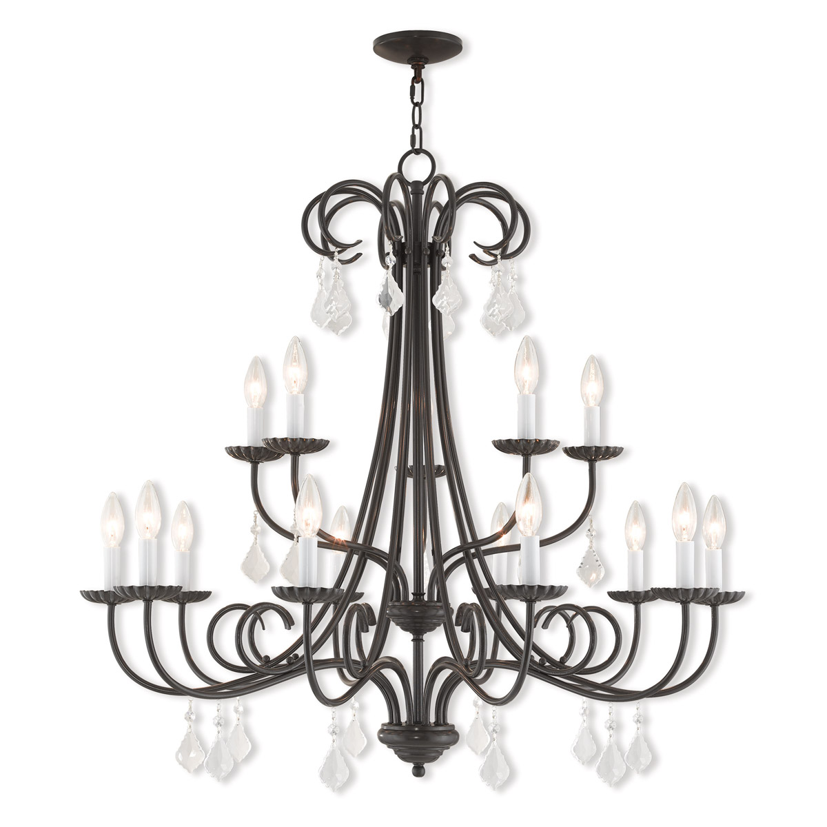 Daphne 15 Light 36 inch English Bronze Foyer Chandelier Ceiling Light
