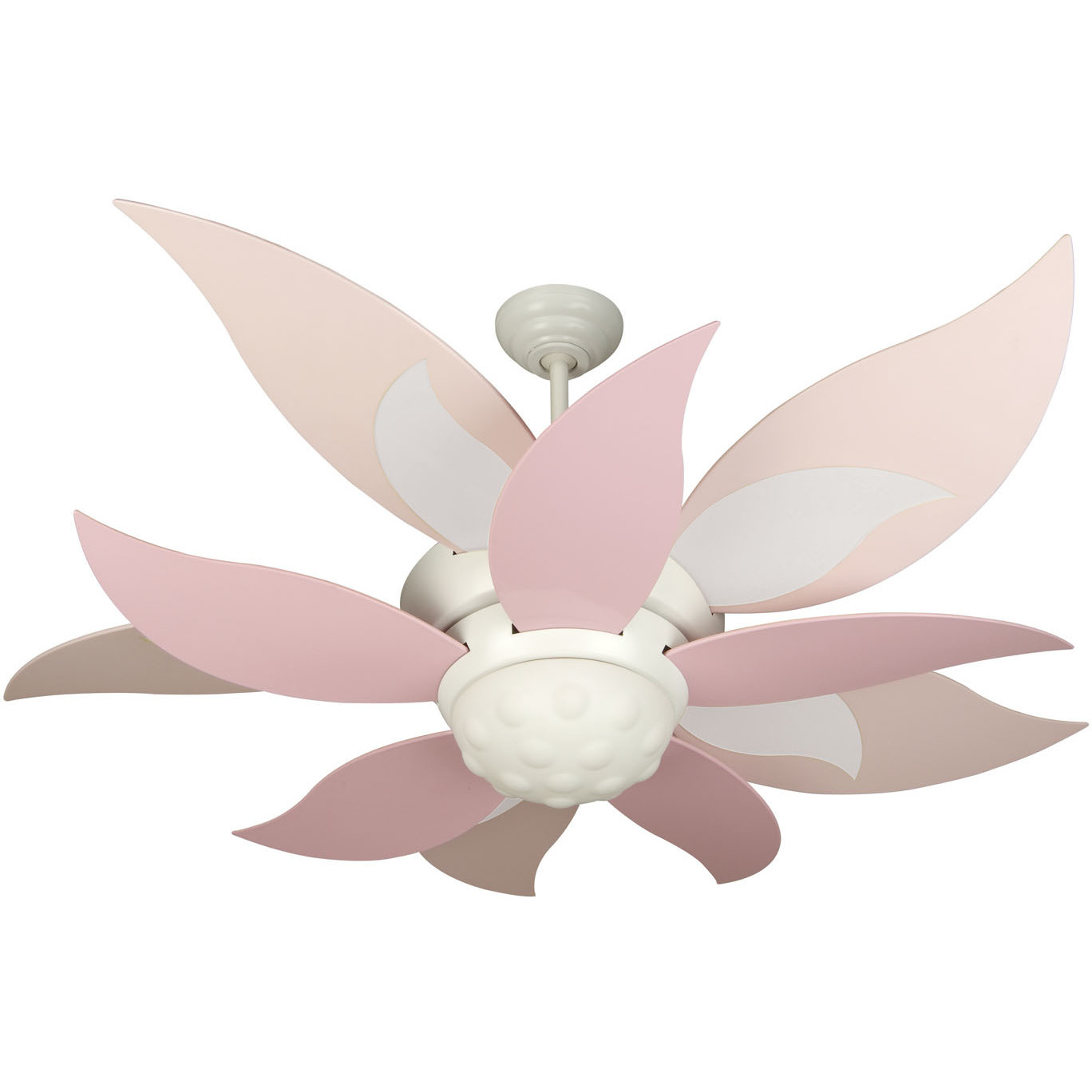 Bloom 52 inch White with Pink Blades Ceiling Fan Kit in Pink
