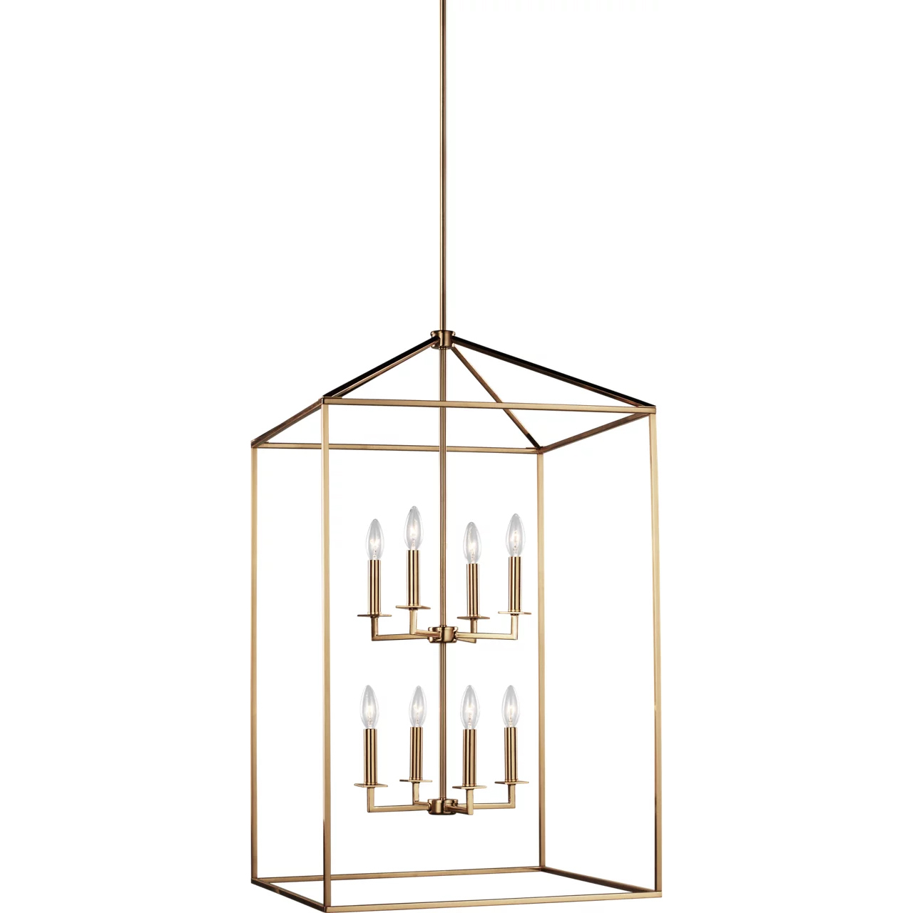 Perryton 8 Light 22 inch Satin Brass Foyer Pendant Ceiling Light, Extra Large