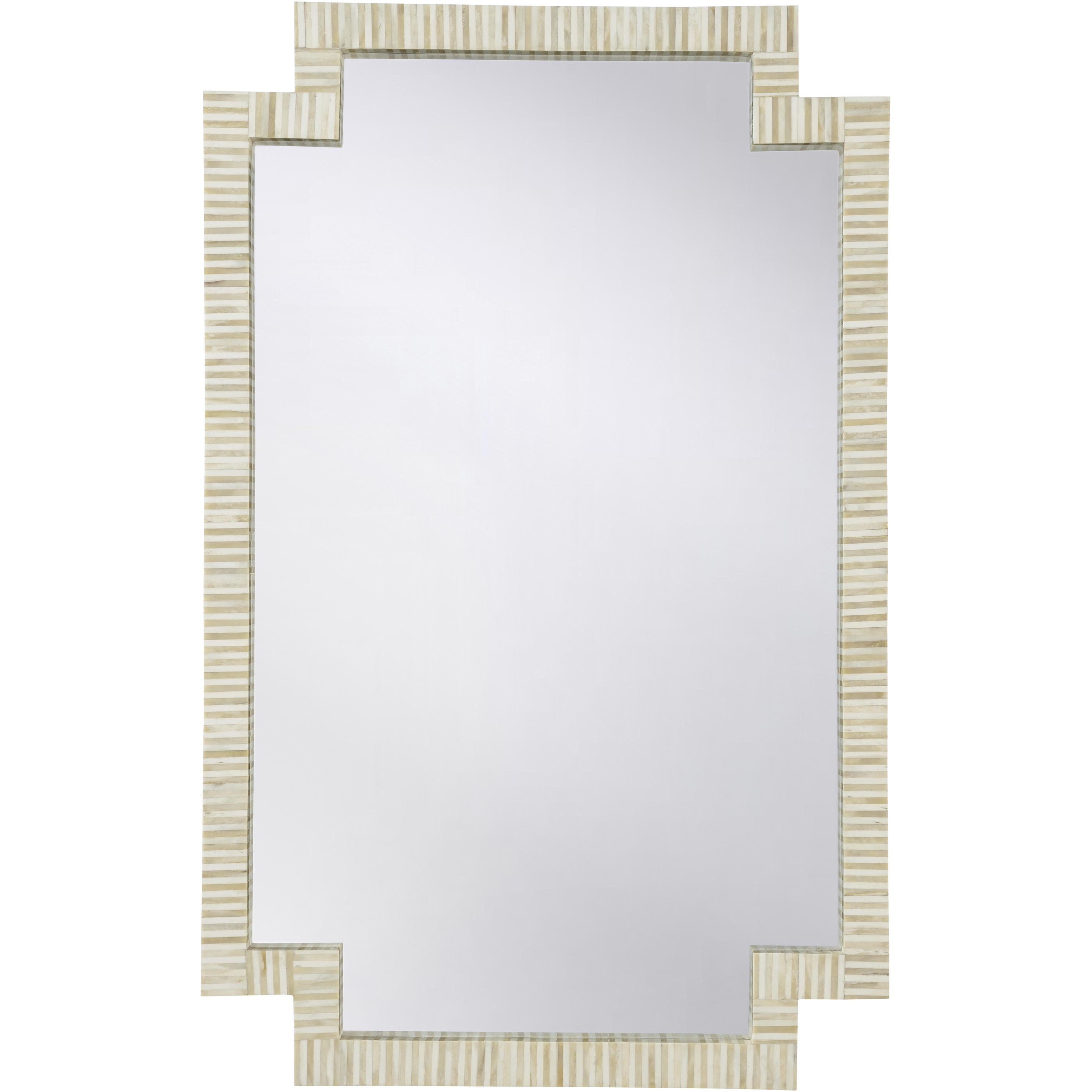 Fiona 48.5 X 31 inch White/Cream and Brown Mirror