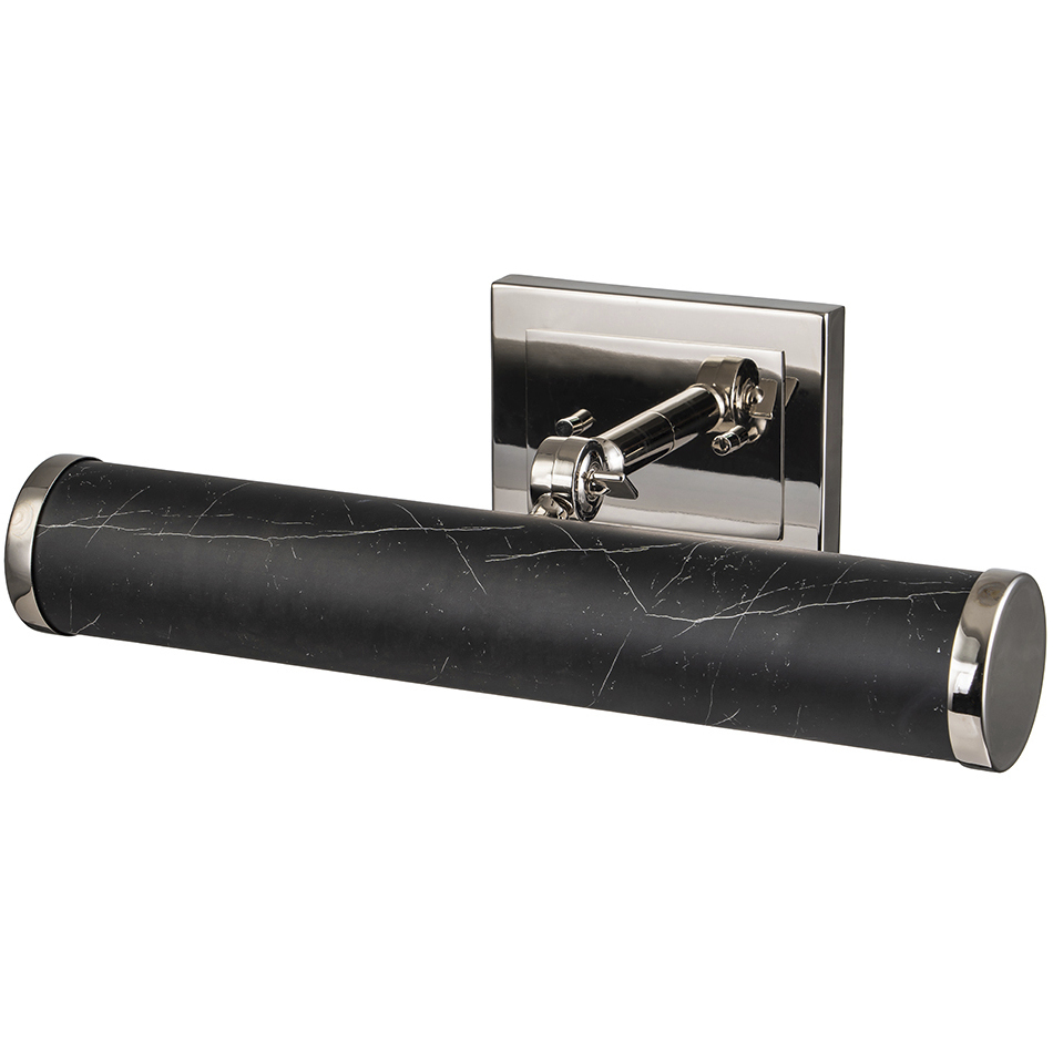 Coates 14 watt 16 inch Black Marble Finish with Polished Nickel Accent Picture Light Wall Light