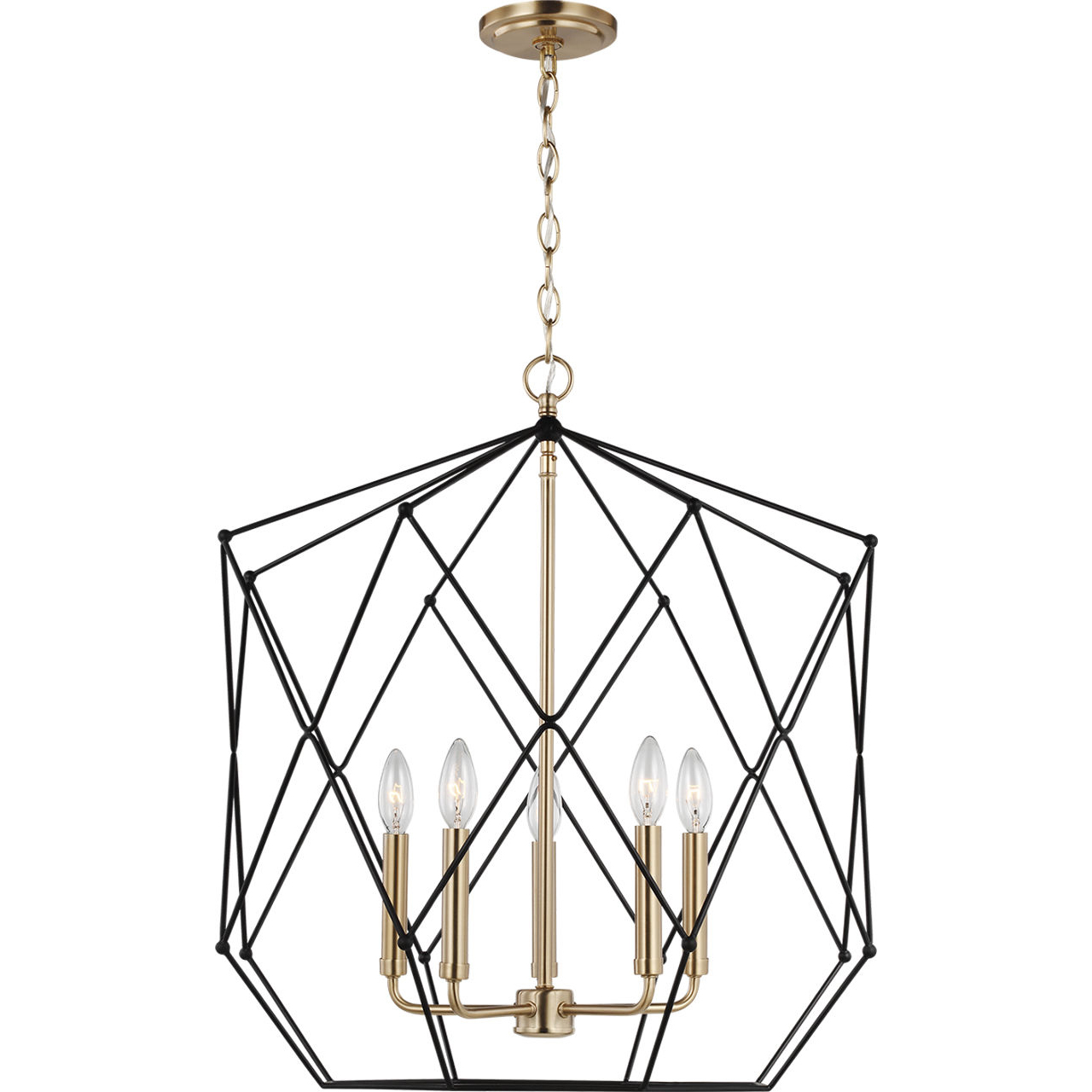 Zarra 5 Light 23 inch Satin Brass Pendant Ceiling Light