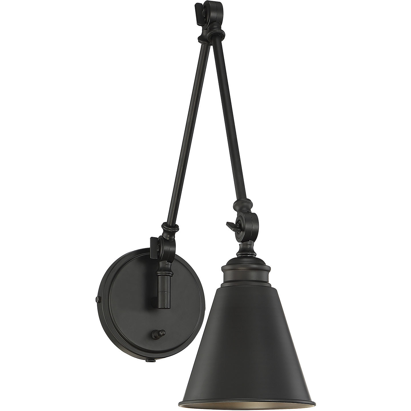 Morland 33.75 inch 60.00 watt Matte Black Adjustable Wall Sconce Wall Light, Essentials