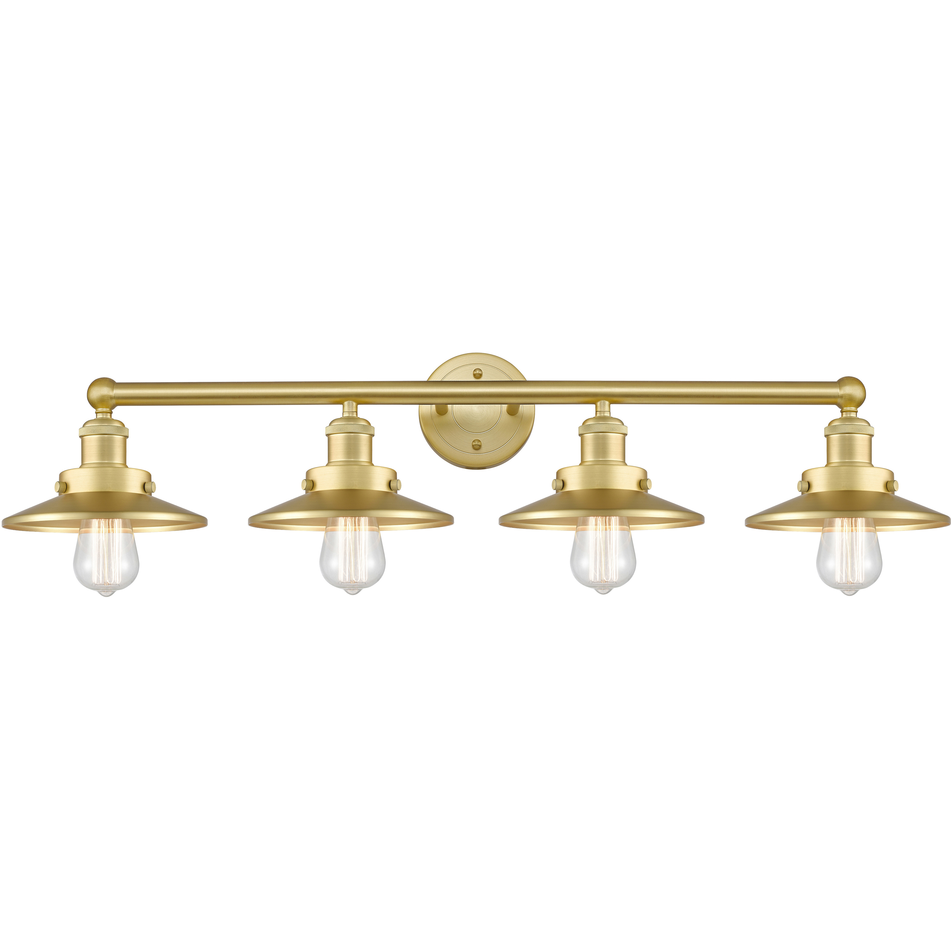 Railroad 4 Light 35 inch Satin Gold Bath Vanity Light Wall Light
