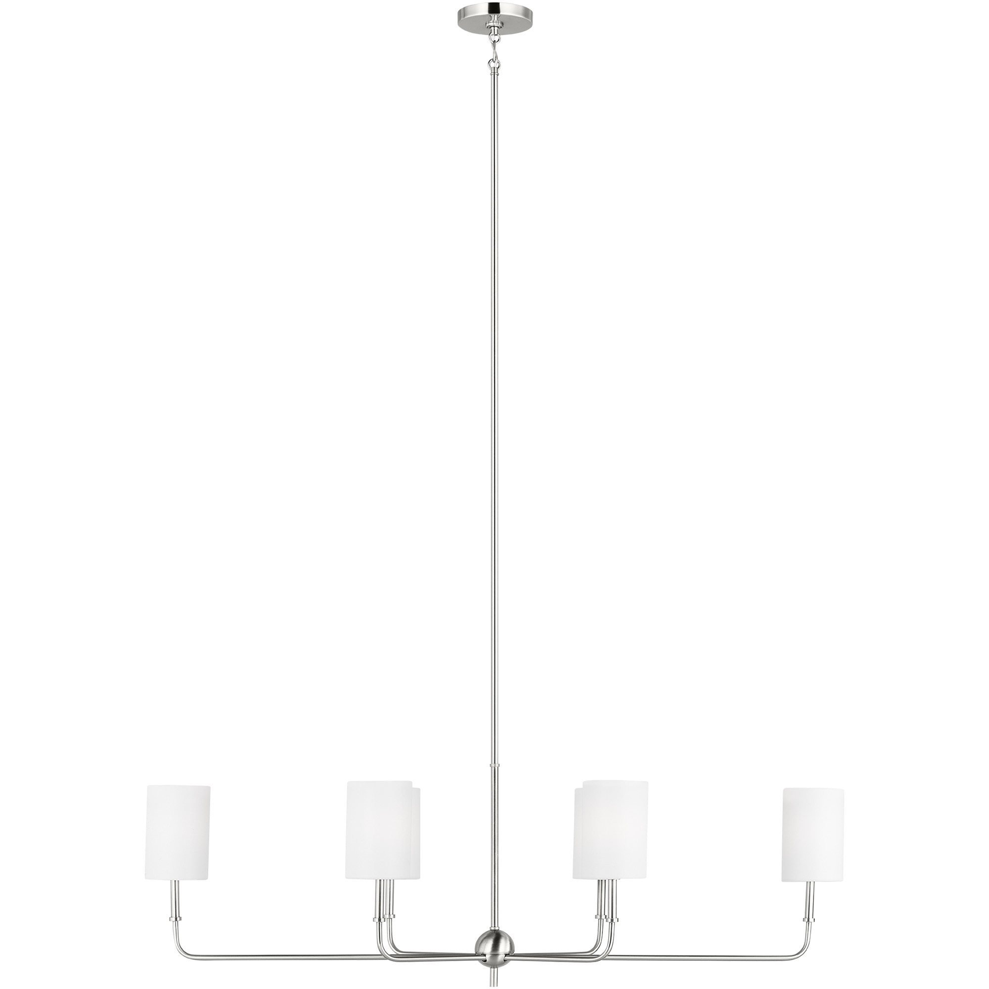 Foxdale 6 Light 44 inch Brushed Nickel Linear Chandelier Ceiling Light