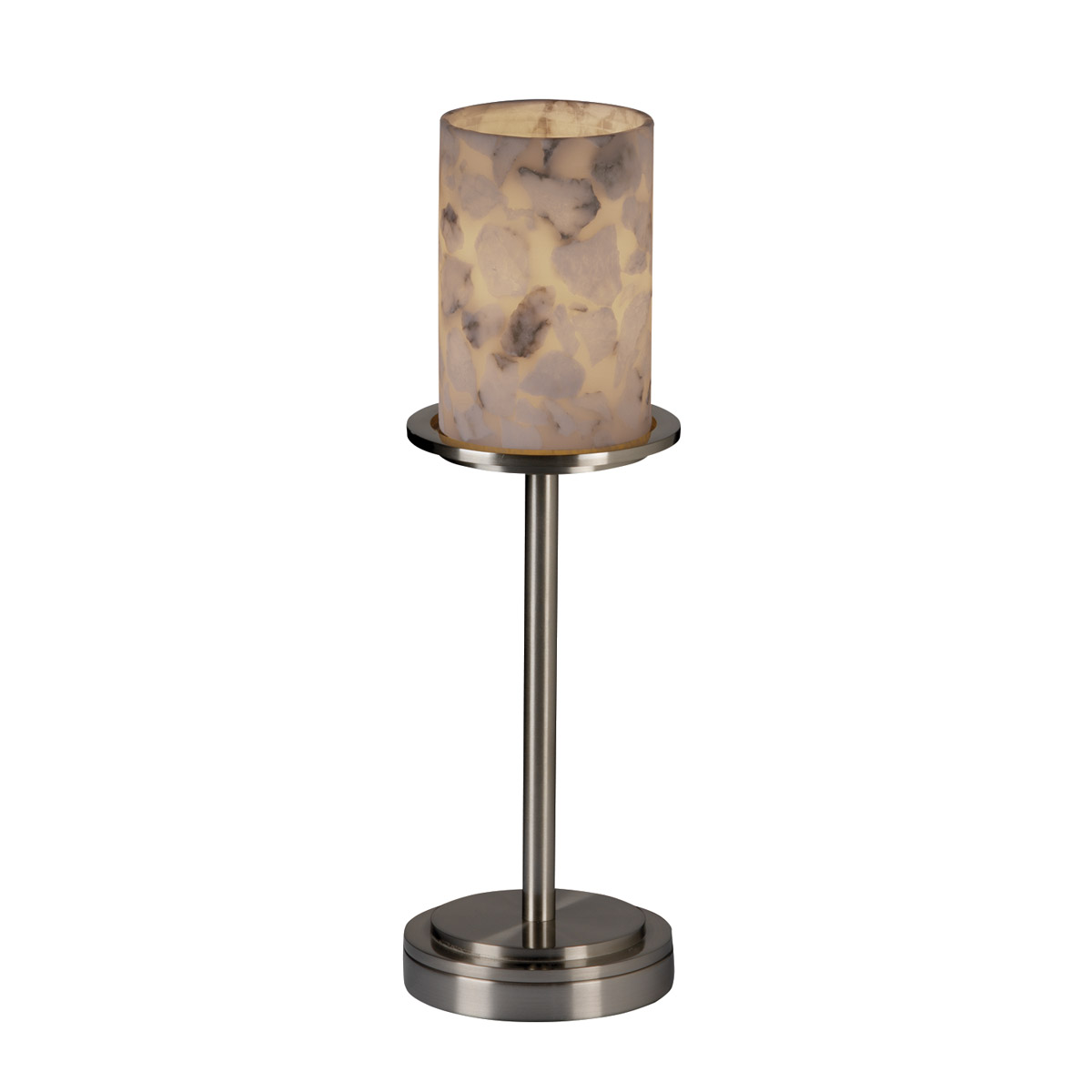 Alabaster Rocks 16 inch 60 watt Brushed Nickel Table Lamp Portable Light