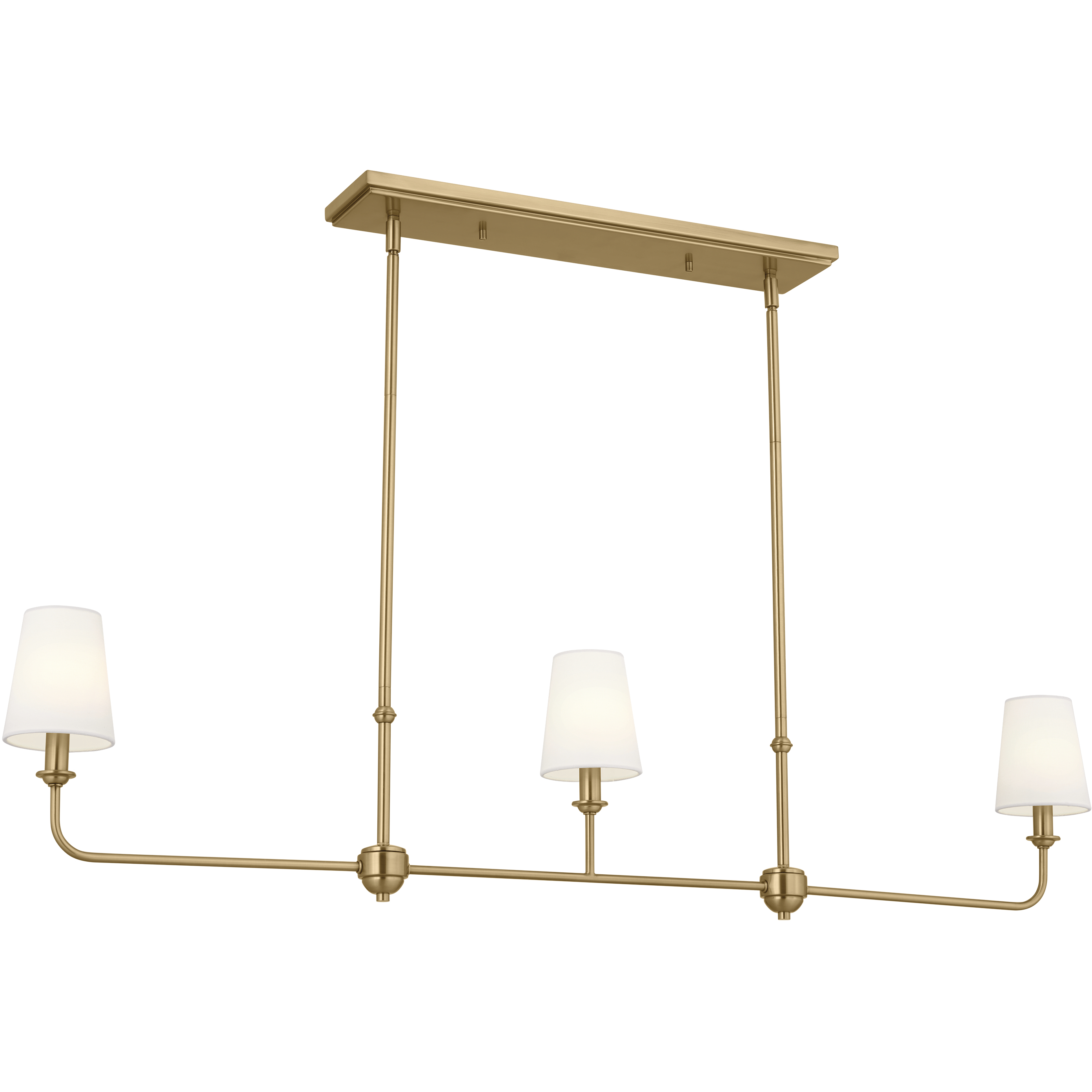 Pallas 3 Light 4.5 inch Brushed Natural Brass Chandelier Linear Ceiling Light