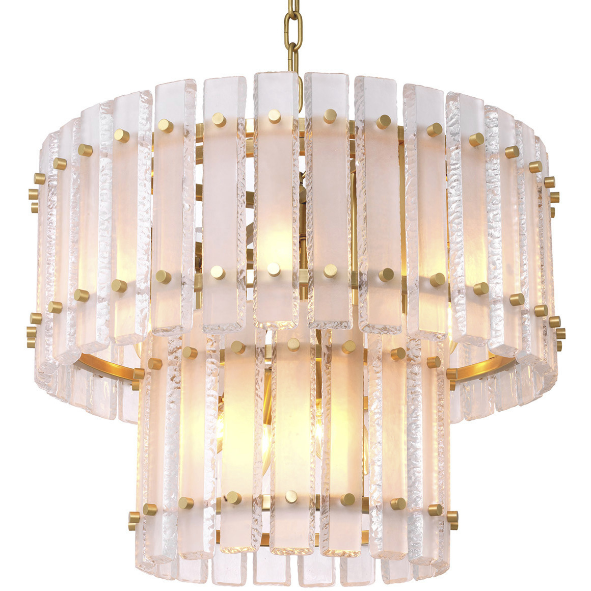 Blason 10 Light 23.23 inch Antique Brass and Frosted Glass Chandelier Ceiling Light