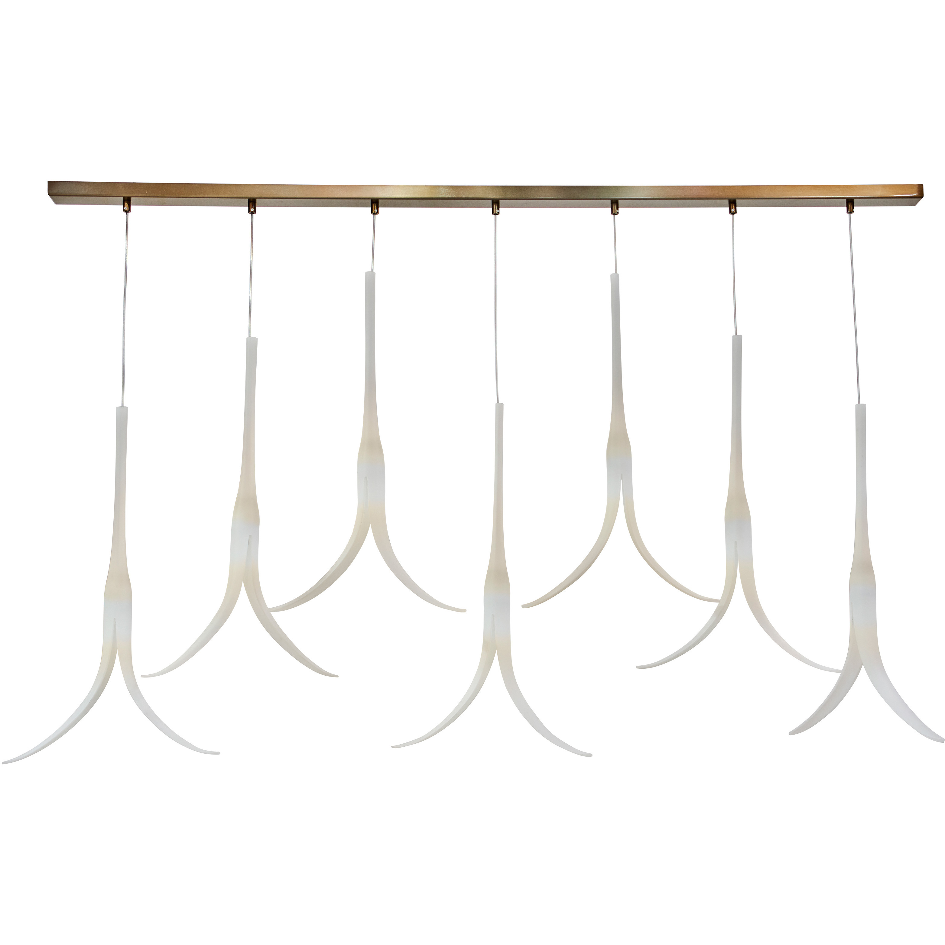 Featherly 7 Light 53 inch Light Gold Island Light Ceiling Light