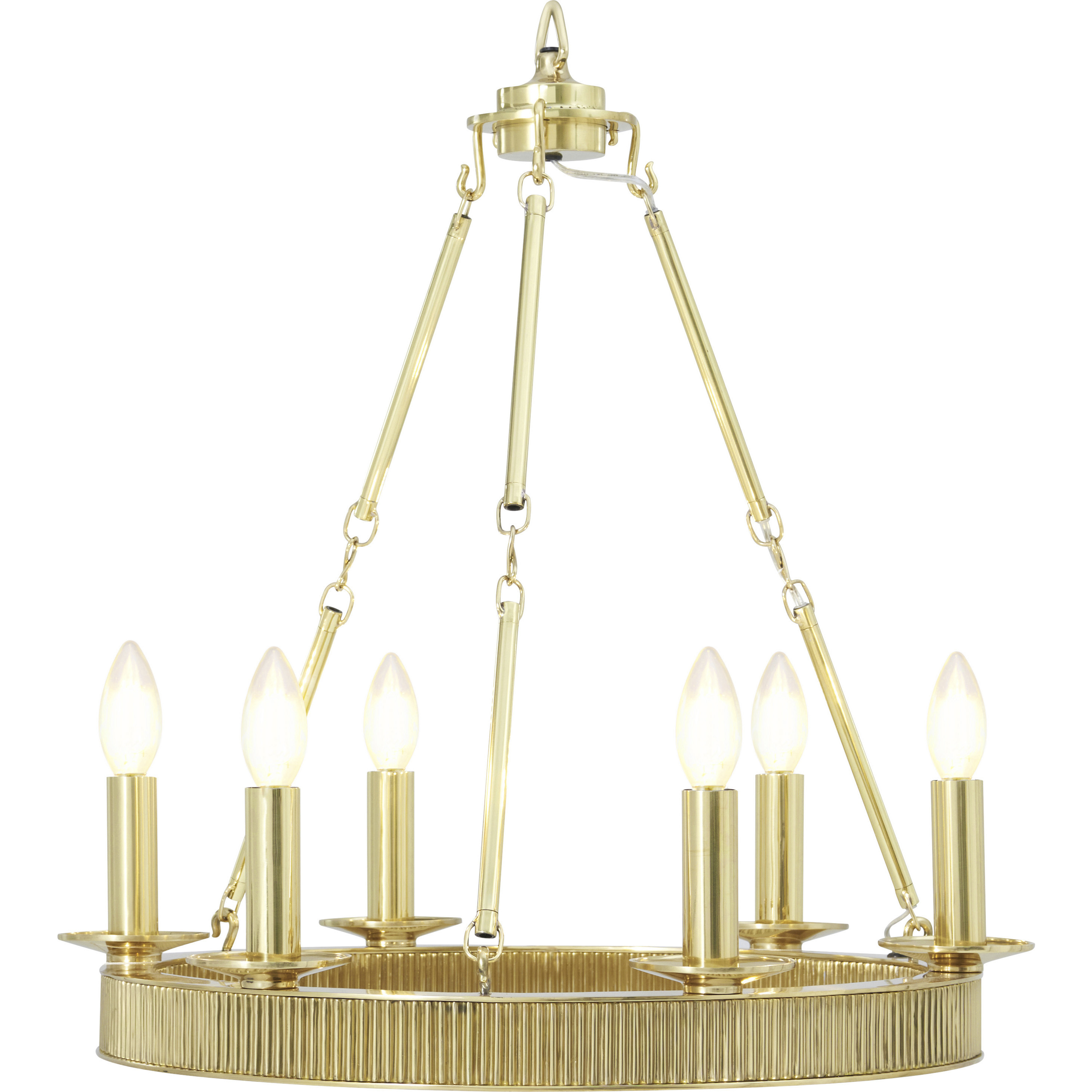 Simon 20 inch Polished Brass Chandelier Ceiling Light, Piccola Round, TA Illuminations