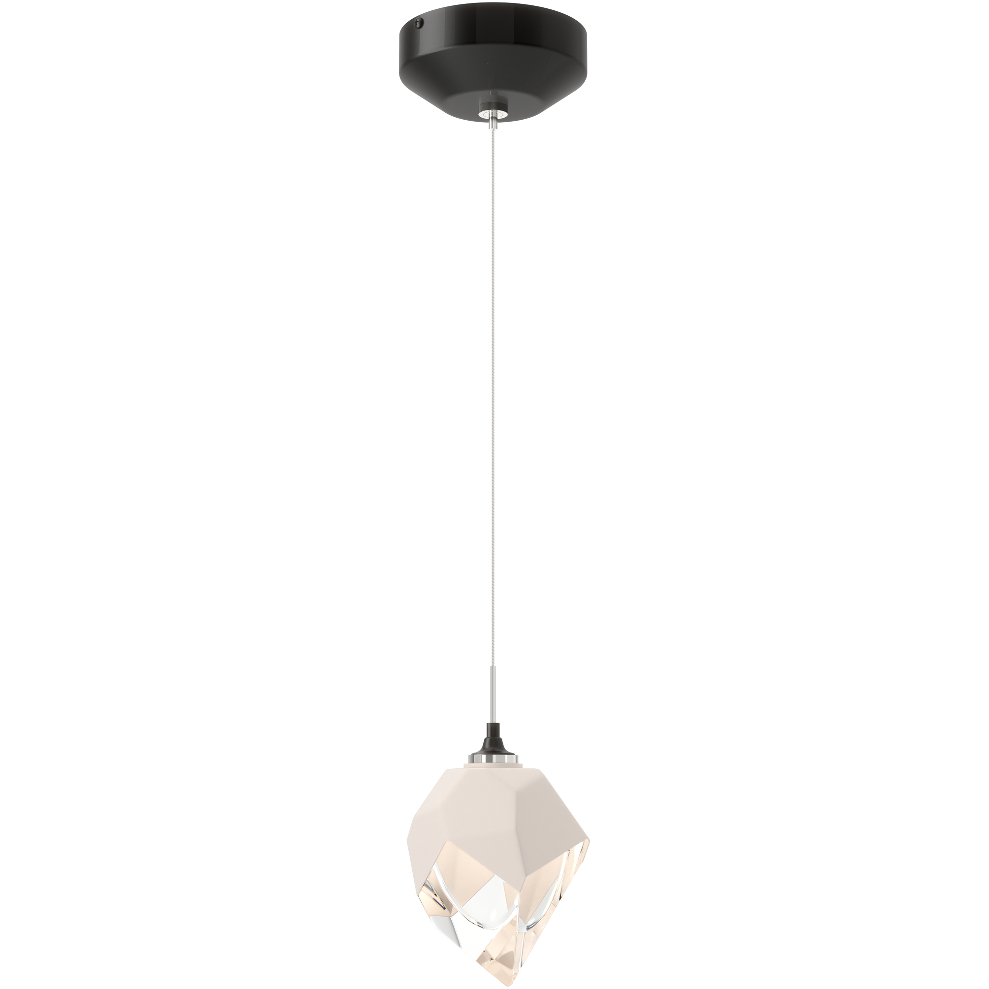 Chrysalis 1 Light 5.5 inch Ink Mini Pendant Ceiling Light in White Crystal, Small
