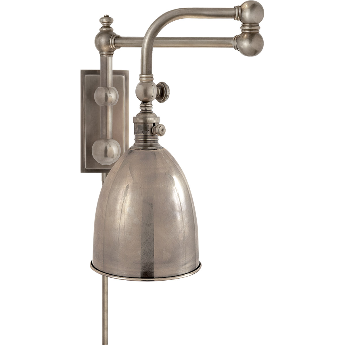 Chapman & Myers Pimlico 28 inch 60 watt Antique Nickel Double Swing Arm Wall Light