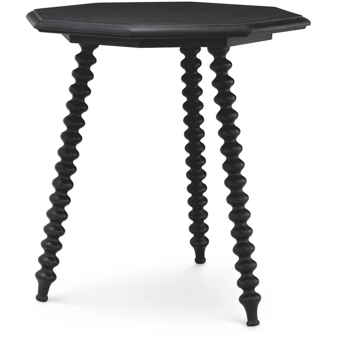Laredo 25.79 X 23.62 inch Classic Black and Solid Mahogany Wood Side Table