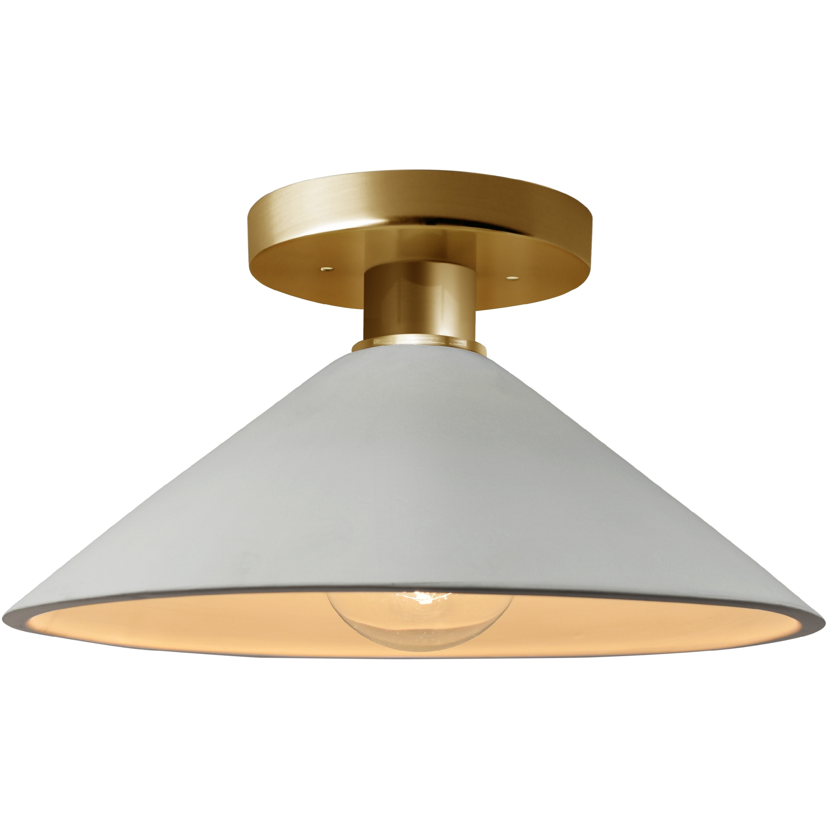 Radiance LED 11.75 inch Matte White and Champagne Gold and Polished Brass Semi Flush Ceiling Light