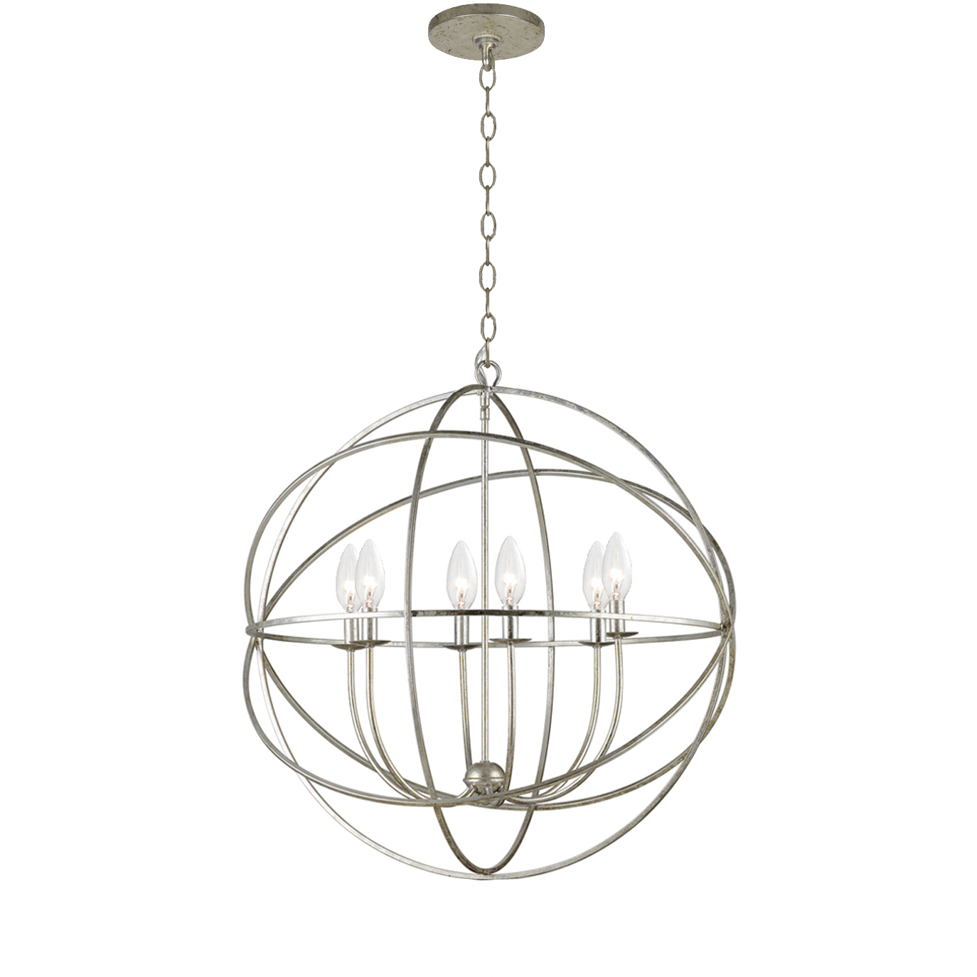 Addison 6 Light 22.5 inch Silver Chandelier Ceiling Light