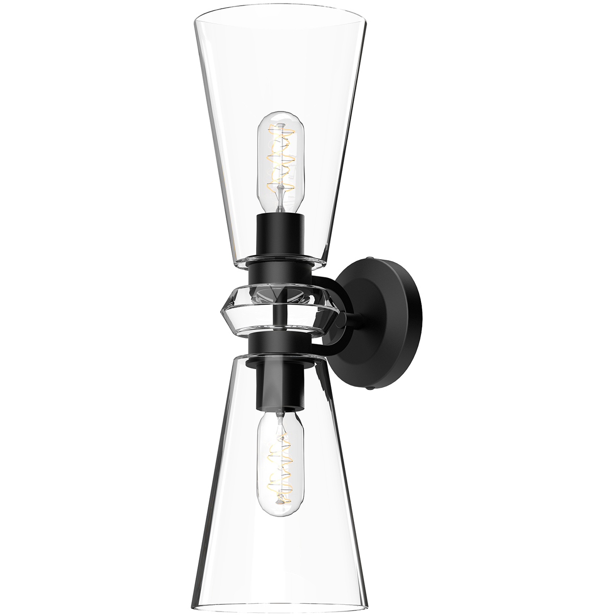 Alora Mood Salem 2 Light 6 inch Matte Black Wall/Vanity Light Wall Light