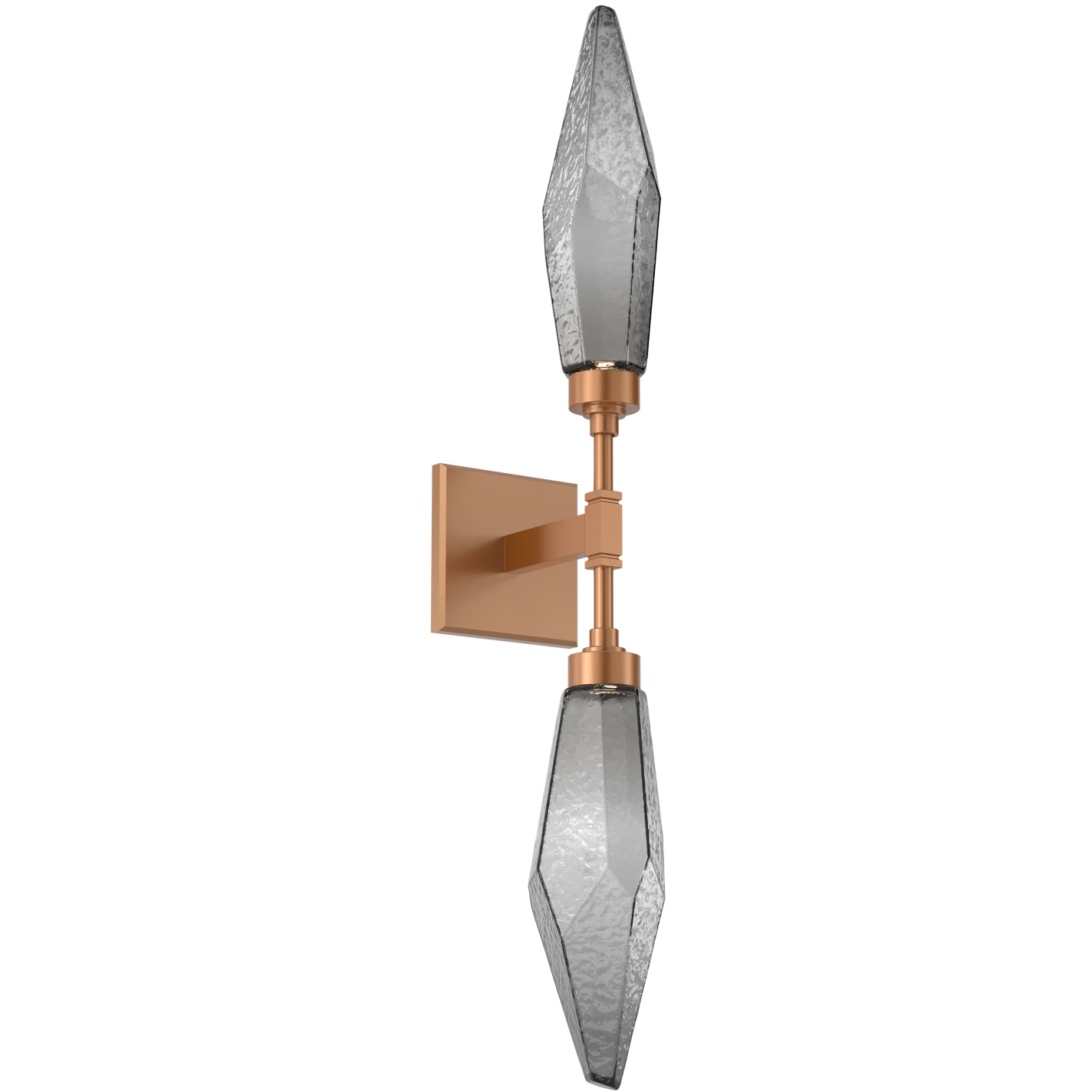Rock Crystal LED 4.5 inch Novel Brass Indoor Sconce Wall Light in Chilled Smoke, 2700K LED, Double