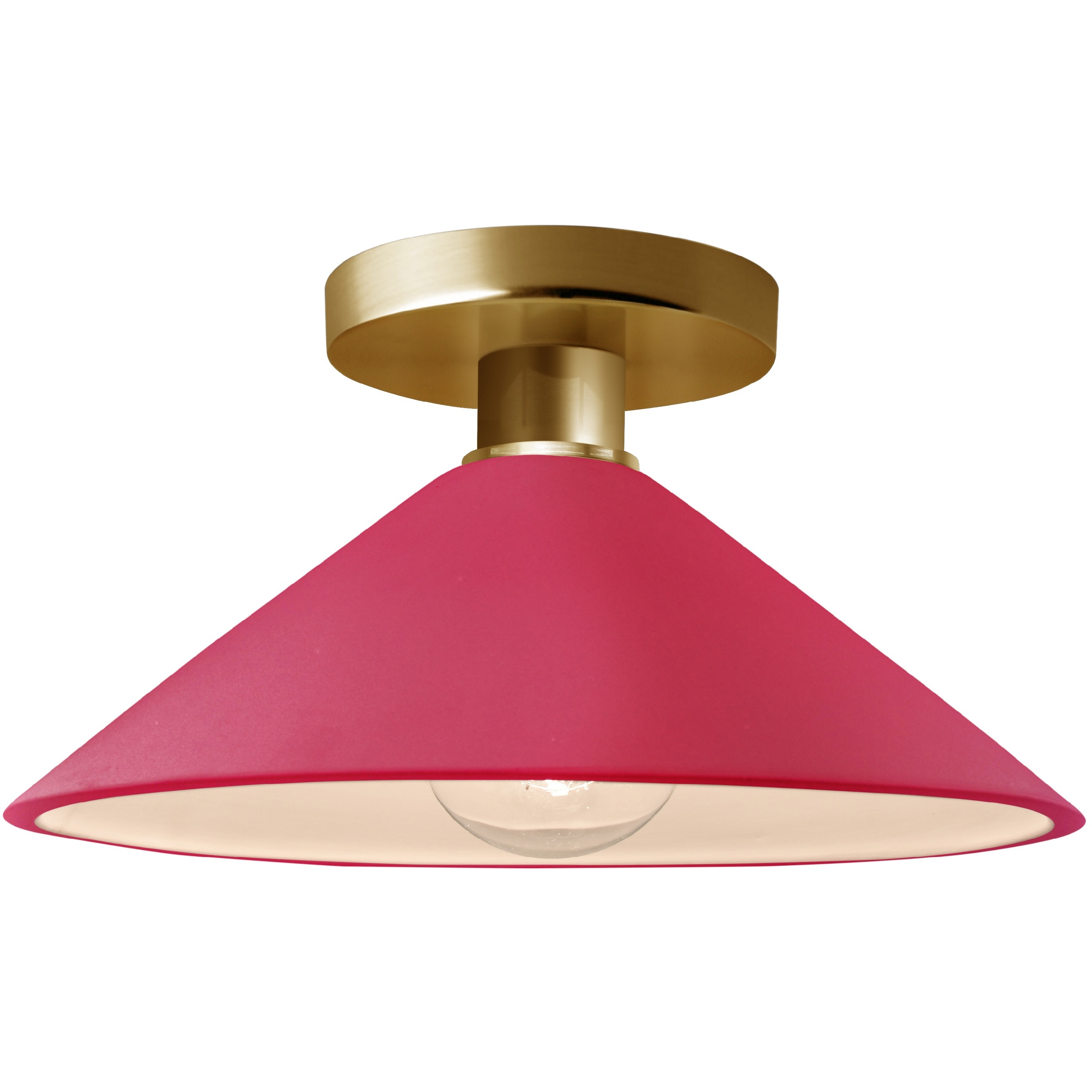 Radiance LED 11.75 inch Cerise and Polished Brass Semi Flush Ceiling Light