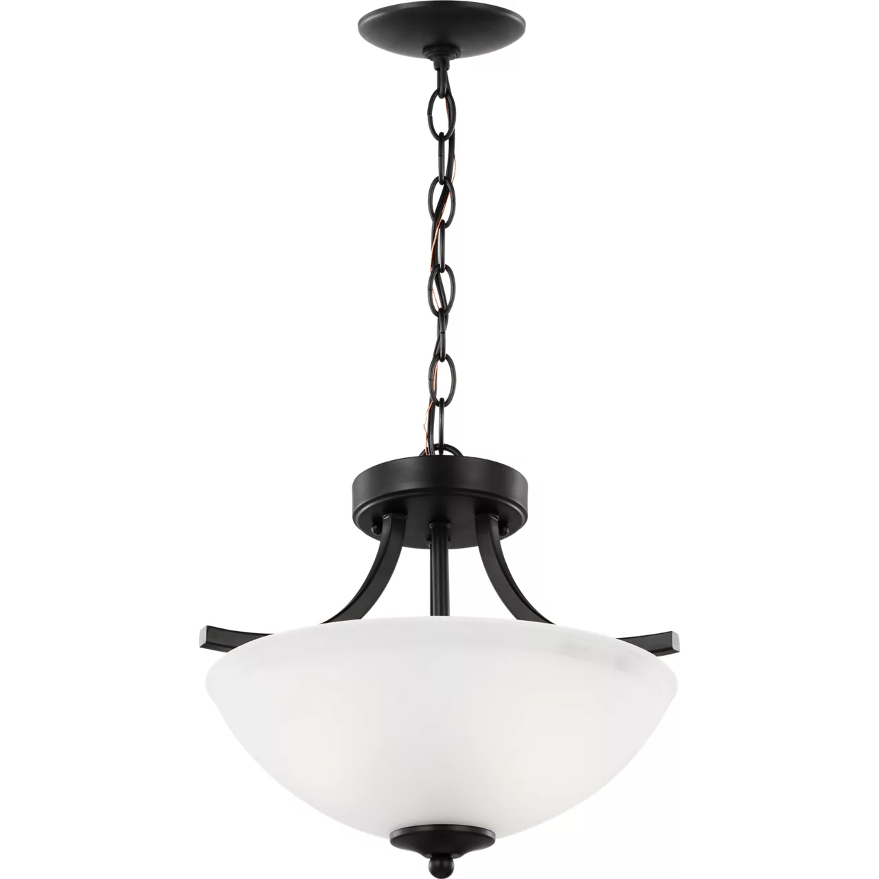 Geary 2 Light 13.88 inch Midnight Black Convertible Pendant Semi-Flush Ceiling Light