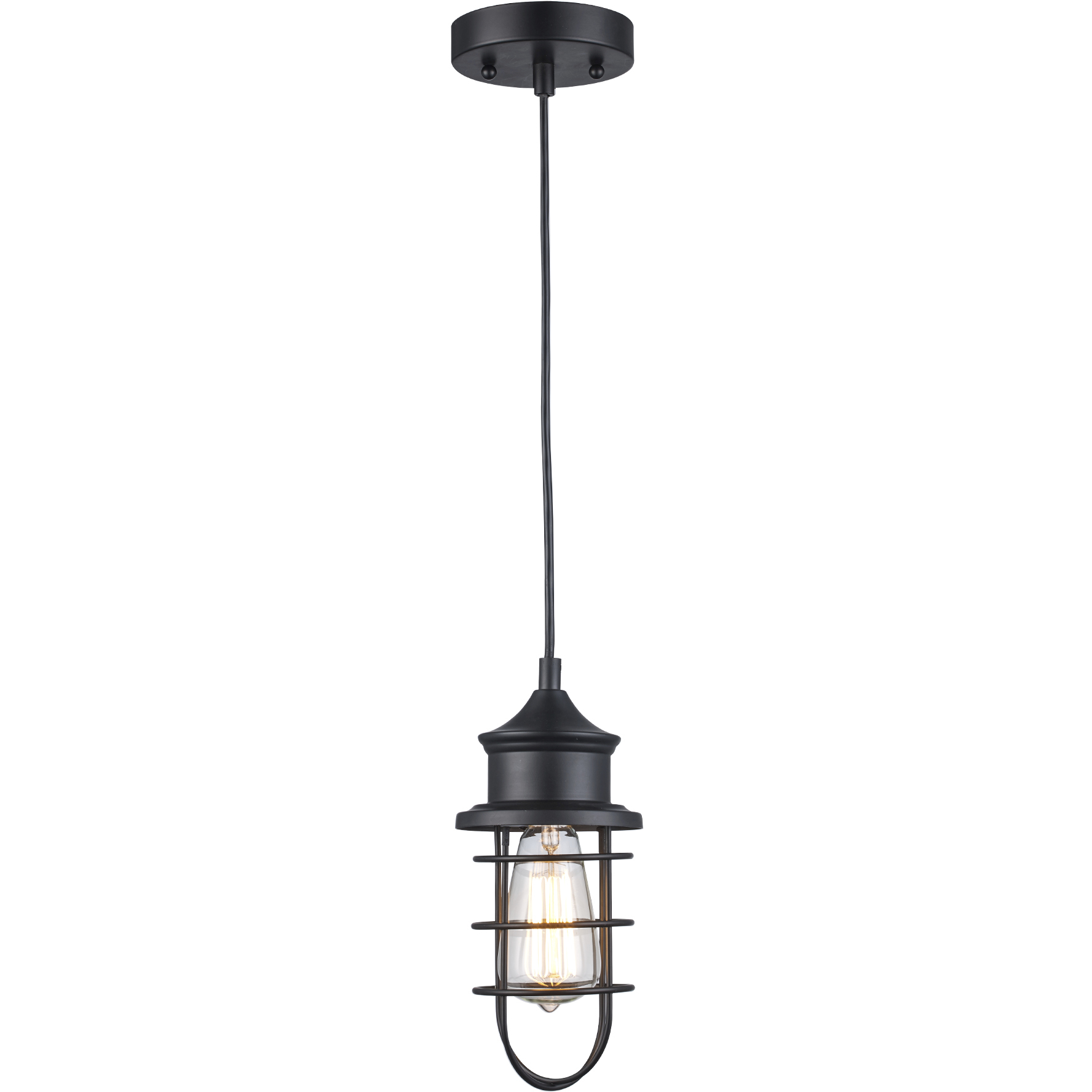 Camp 1 Light 4.5 inch Black Pendant Ceiling Light