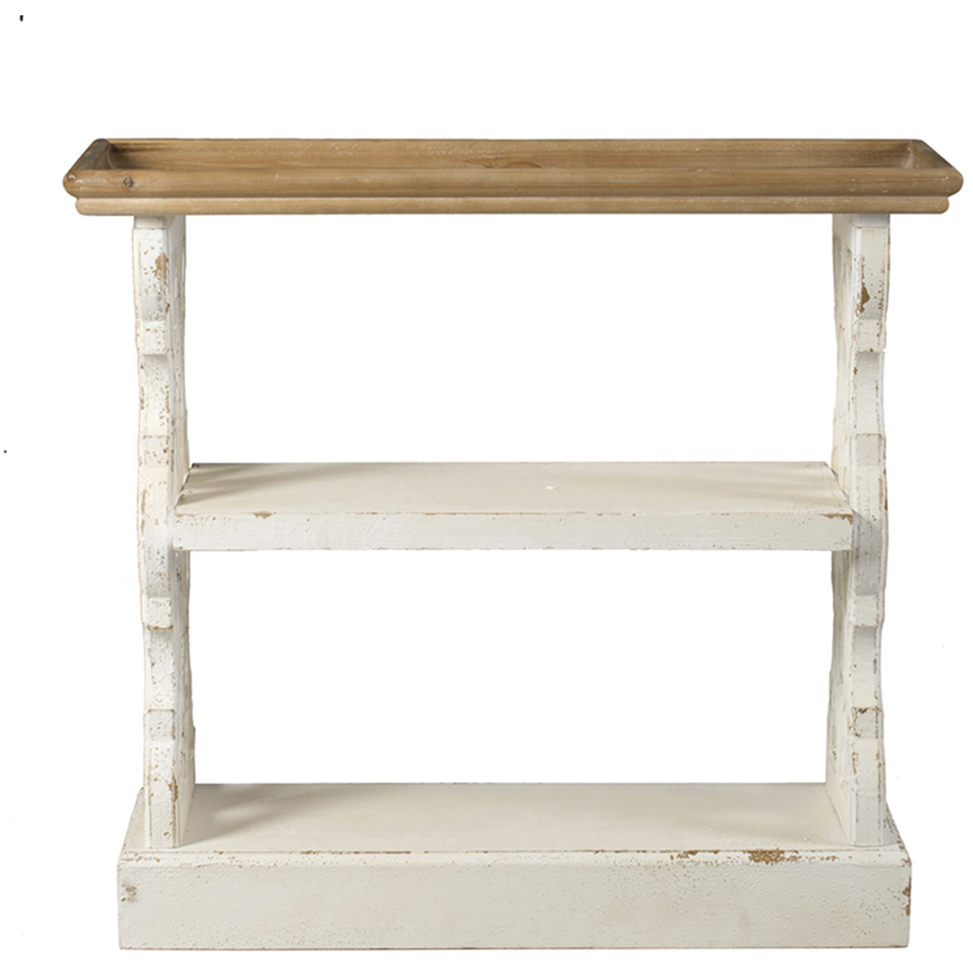 A&B Home 44526-DS Anita 35.4 X 32.1 X 14.2 inch Distressed White
